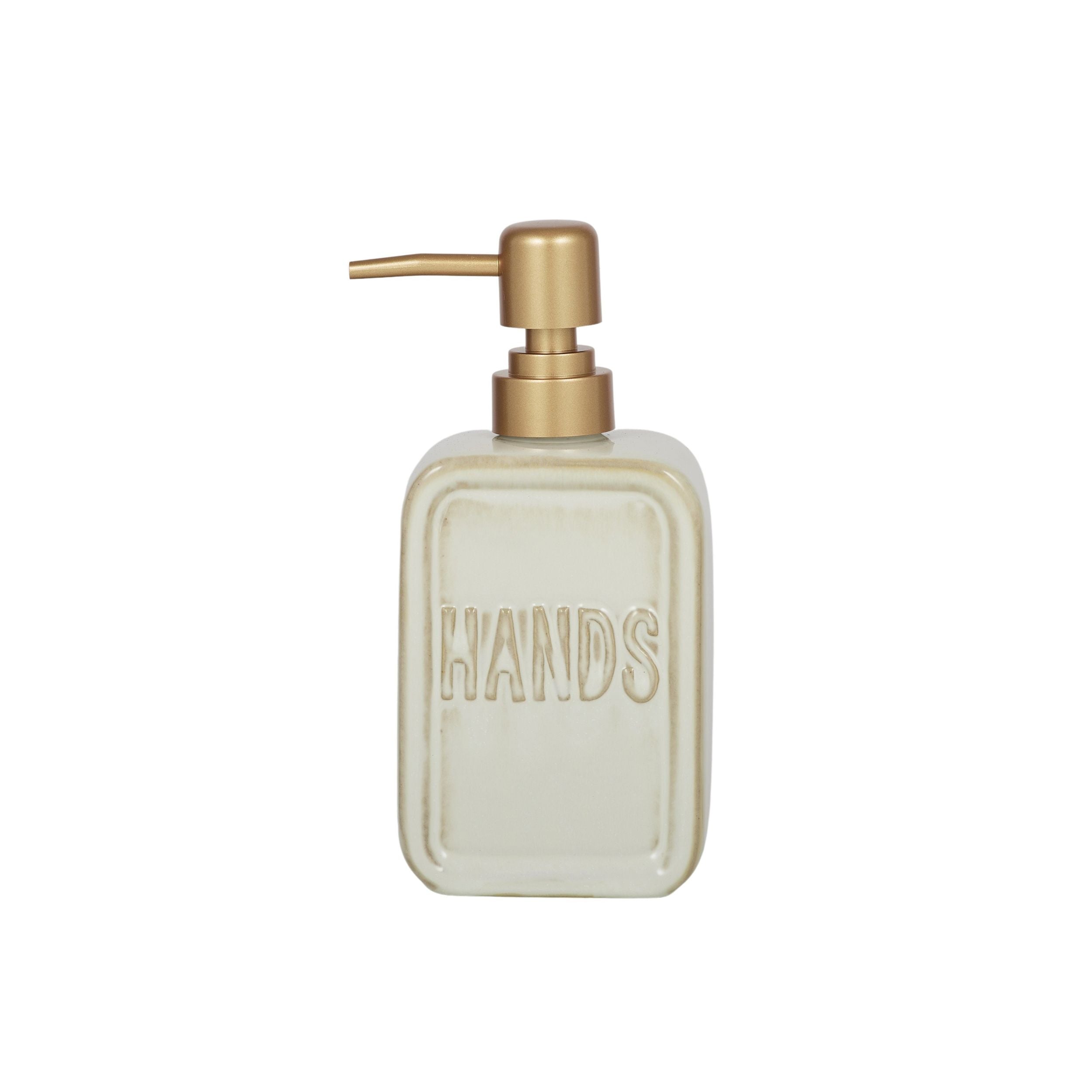 Elemental Hands Ceramic Soap Dispenser Ivory