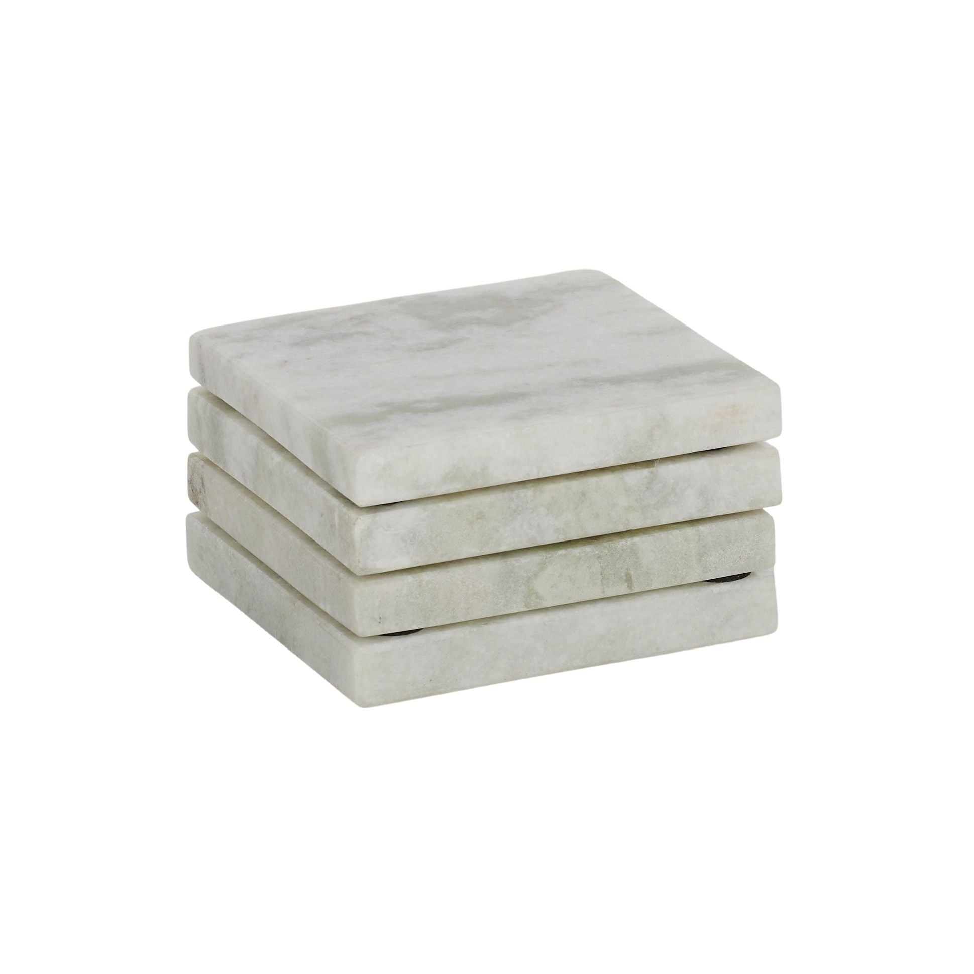 Assemble Neo Set of 4 Square Marble Coaster Green