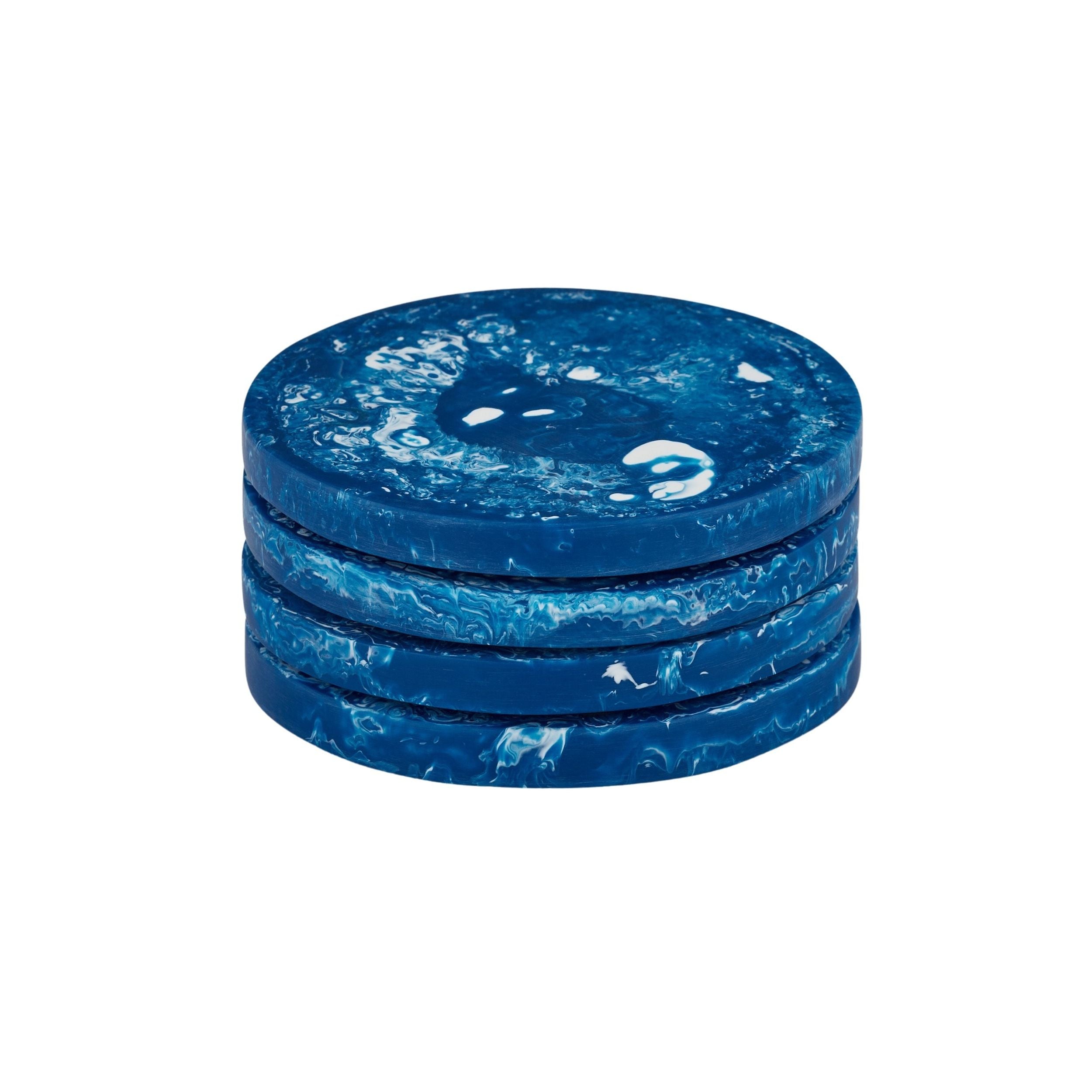 Assemble Kip Set of 4 Resin Coasters Cobalt