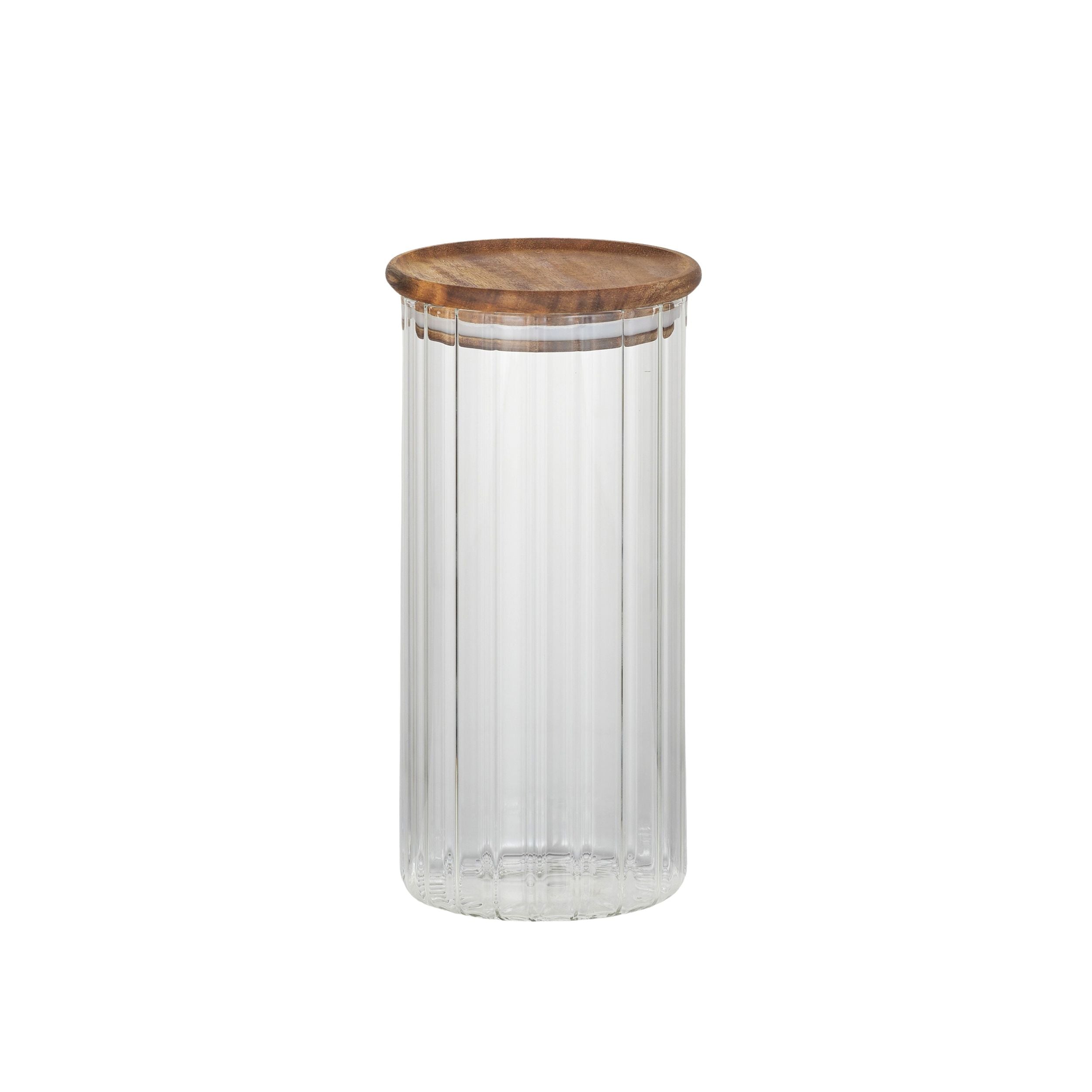 Assemble Eleanor Glass/Wood Canister 9.5x19.5cm