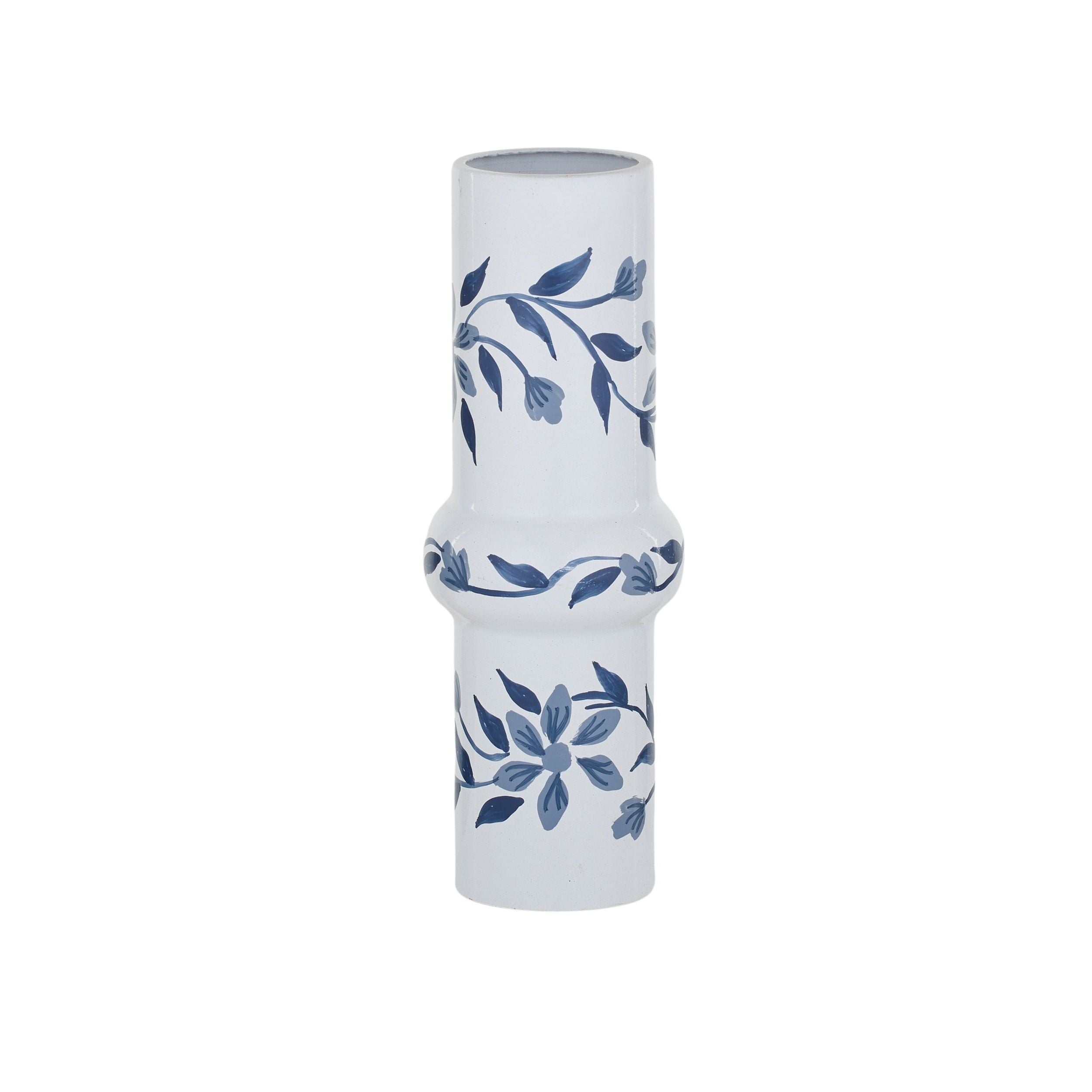 Coast To Coast Bleues Metal Vase White/Blue