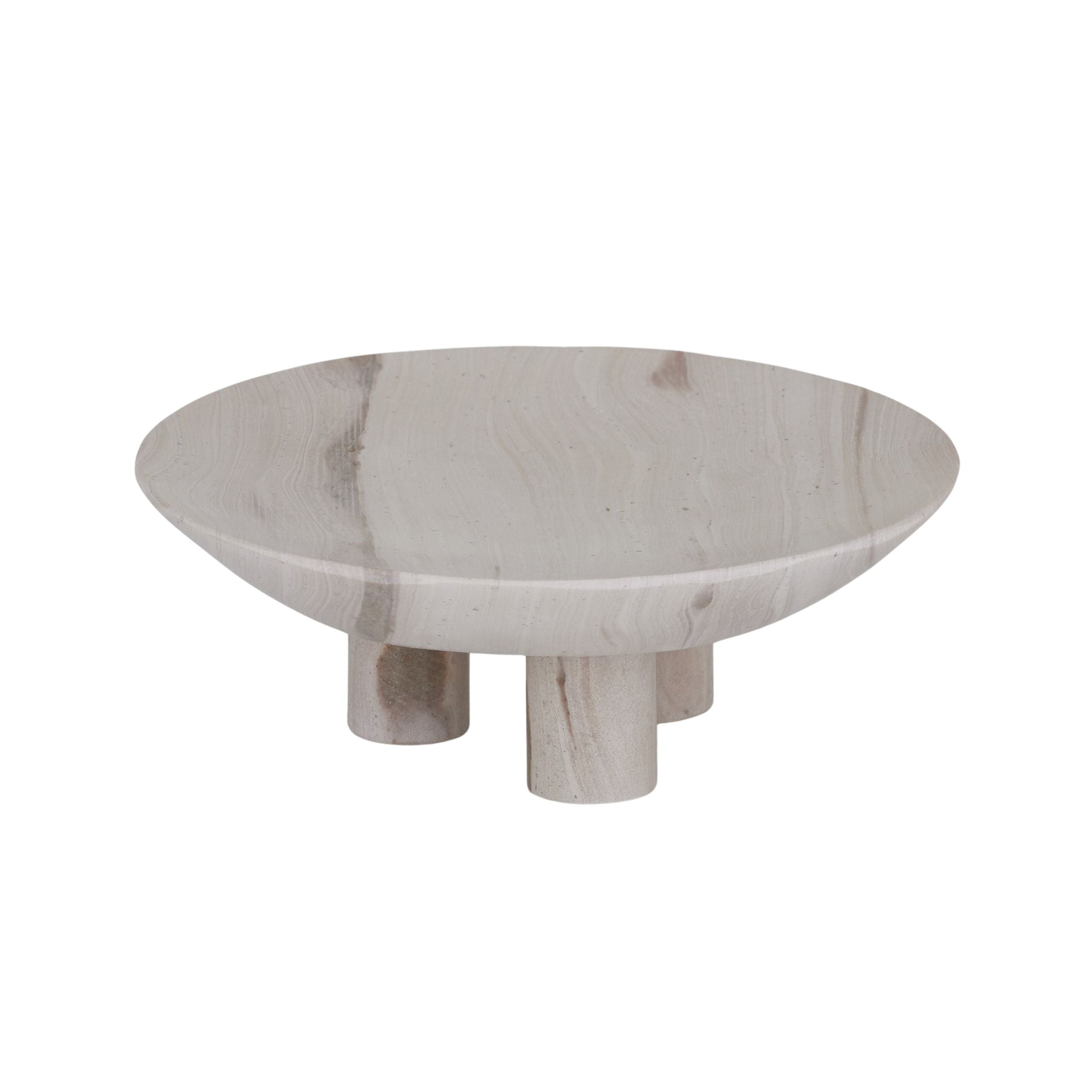 Coast To Coast Chiara Limestone Round Foot Platter