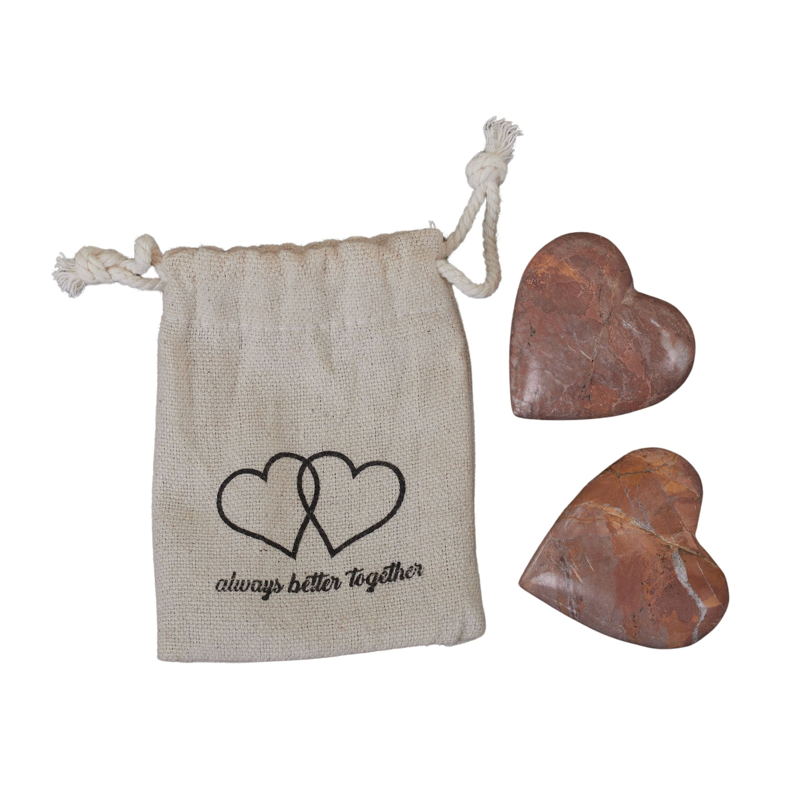 Coast To Coast You & Me Set of 2 Marble Hearts Pink