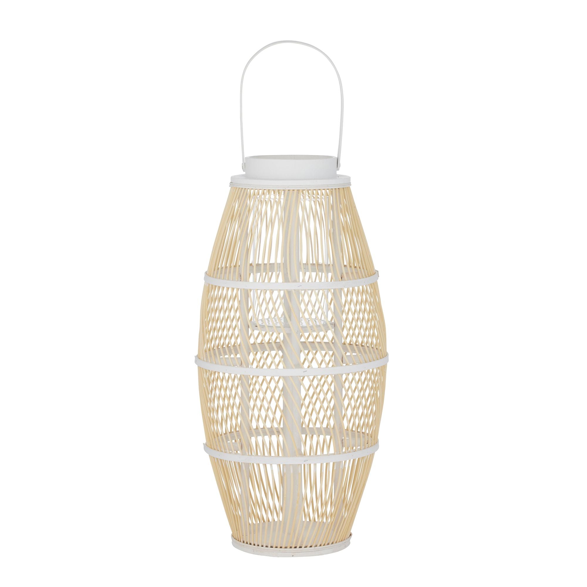 Coast To Coast Massa Bamboo Lantern 27x55cm Natural/White
