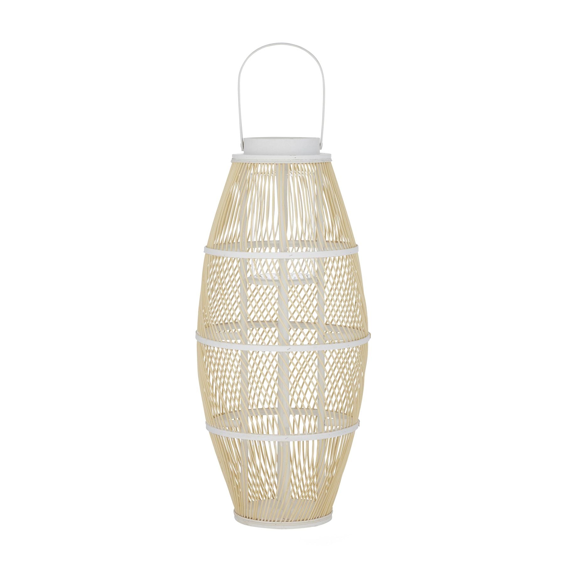 Coast To Coast Massa Bamboo Lantern 30x65cm Natural/White