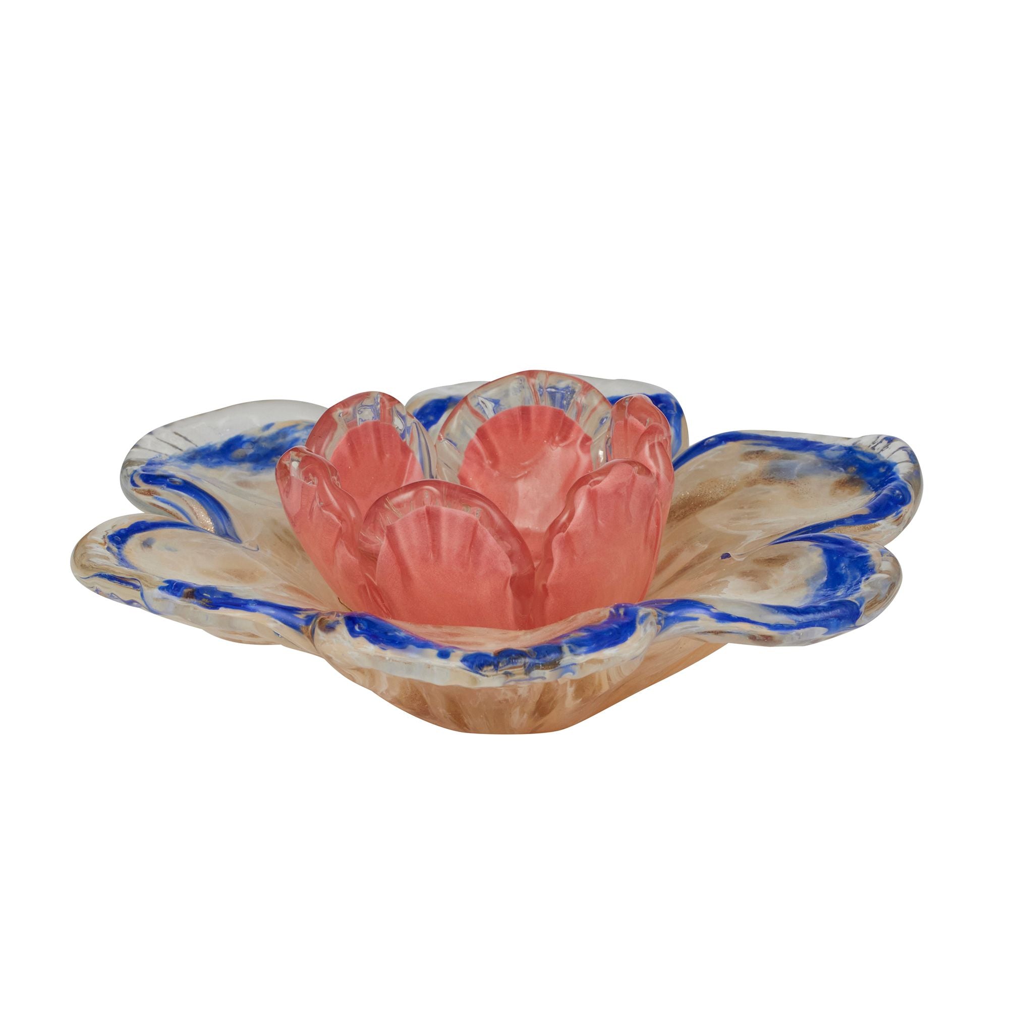 Coast To Coast Fleur Glass Candleholder Pink