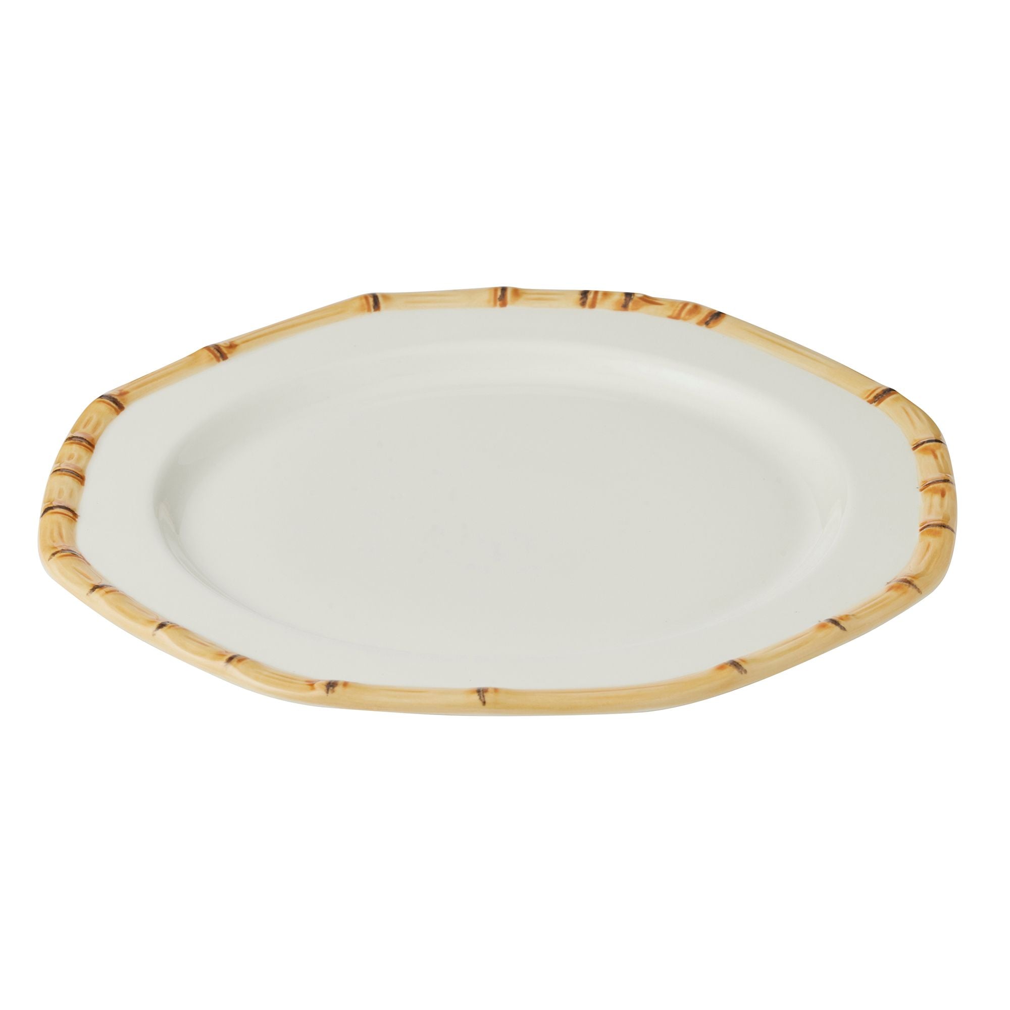 Assemble Bamboo Ceramic Platter White/Natural