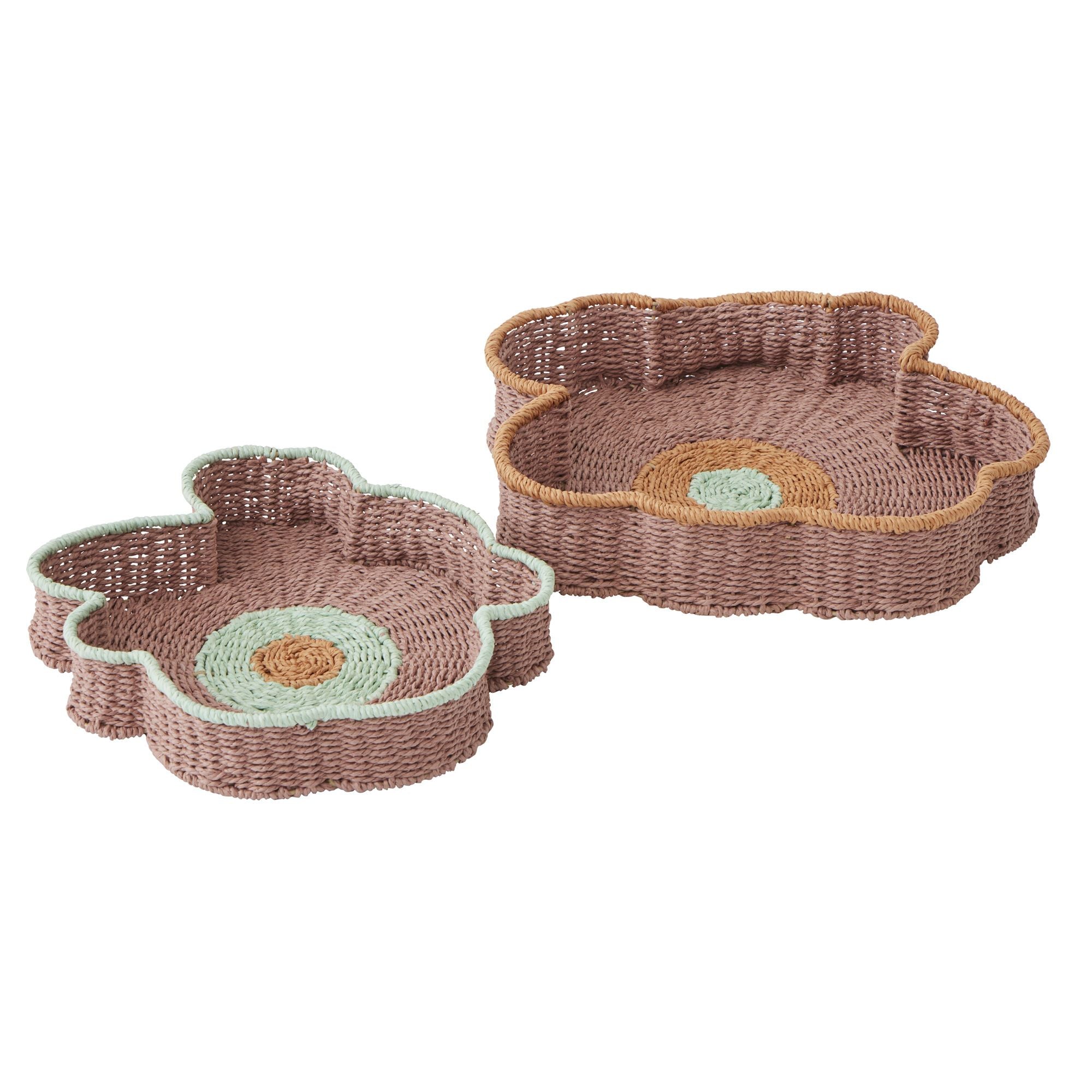 Assemble Lou Lou Set of 2 Woven Tray Multi