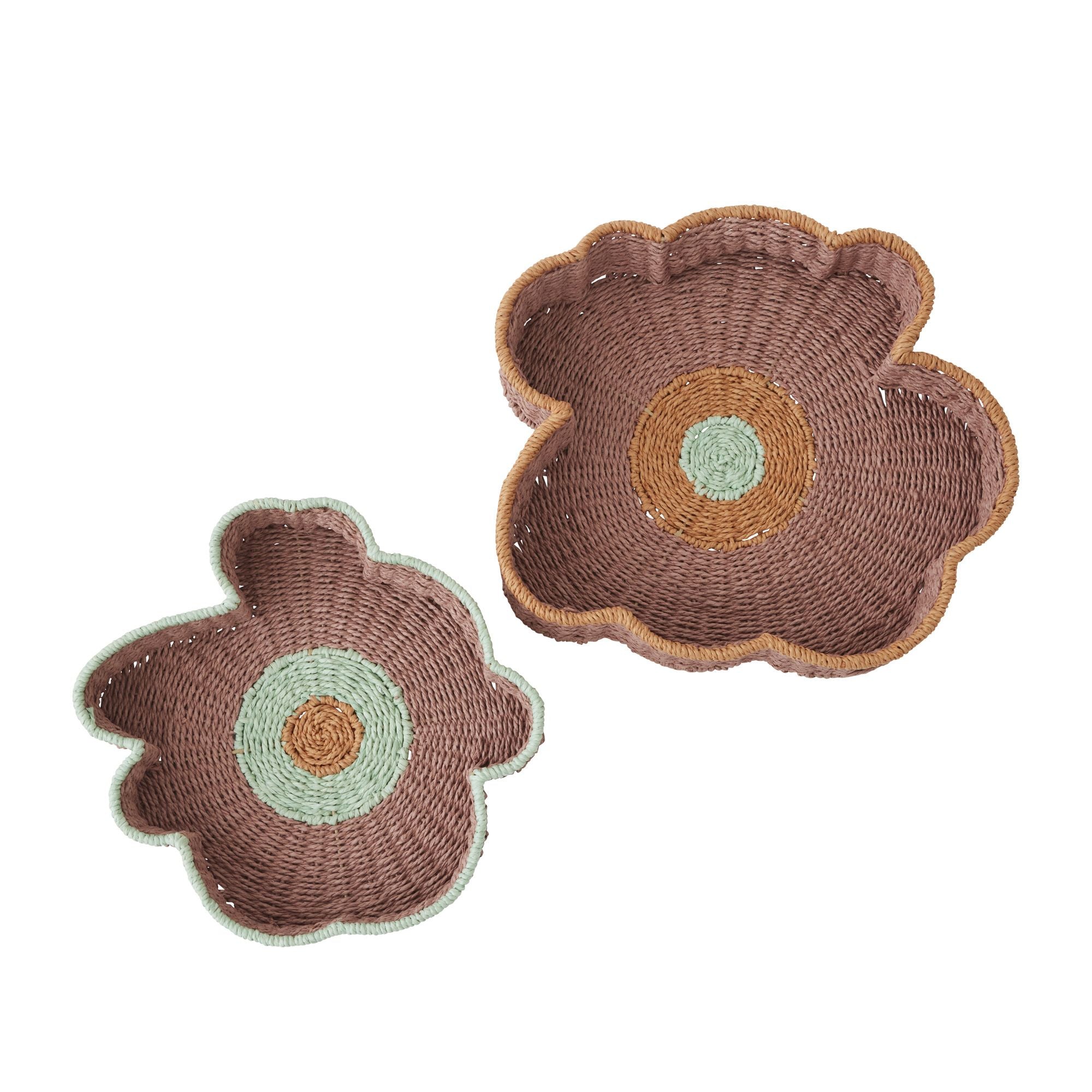 Assemble Lou Lou Set of 2 Woven Tray Multi
