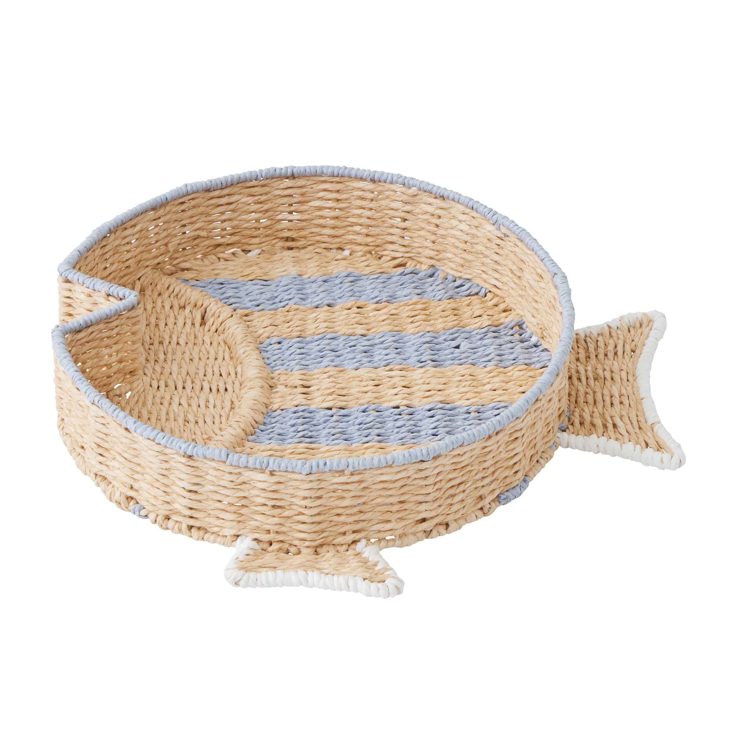 Assemble Fish Woven Tray Blue/Natural