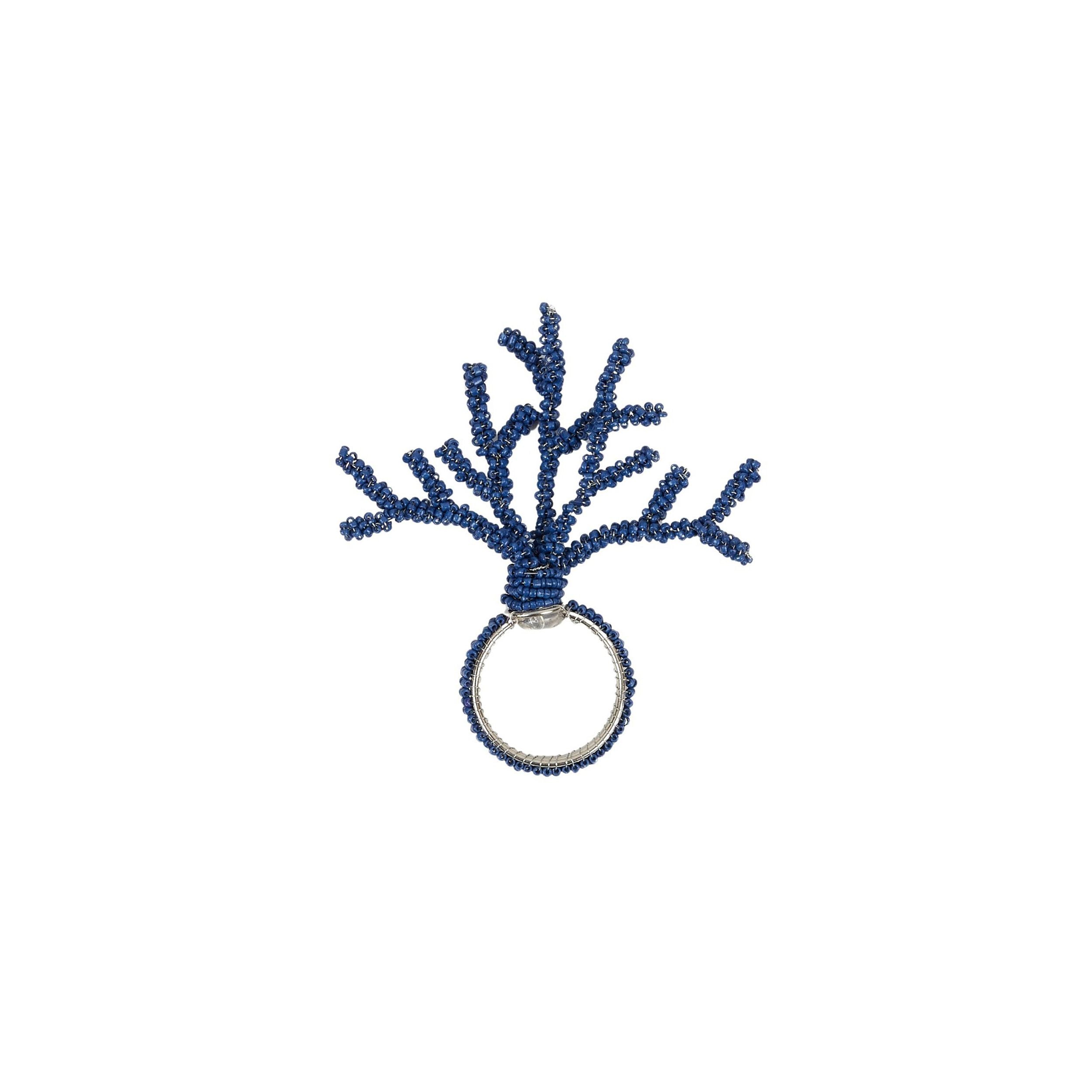 Assemble Coral Beaded Napkin Rings Blue