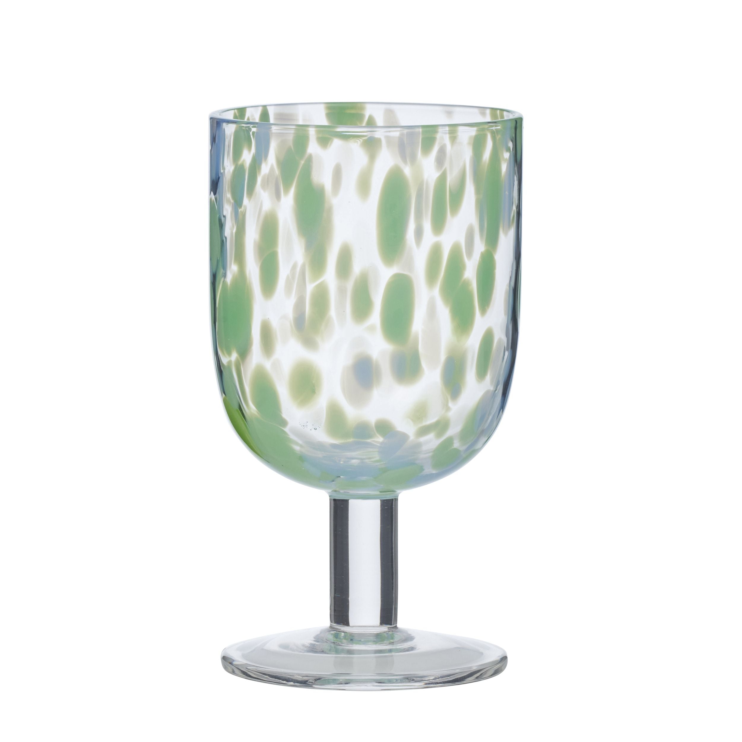 Assemble Freckle Glass Goblet Green