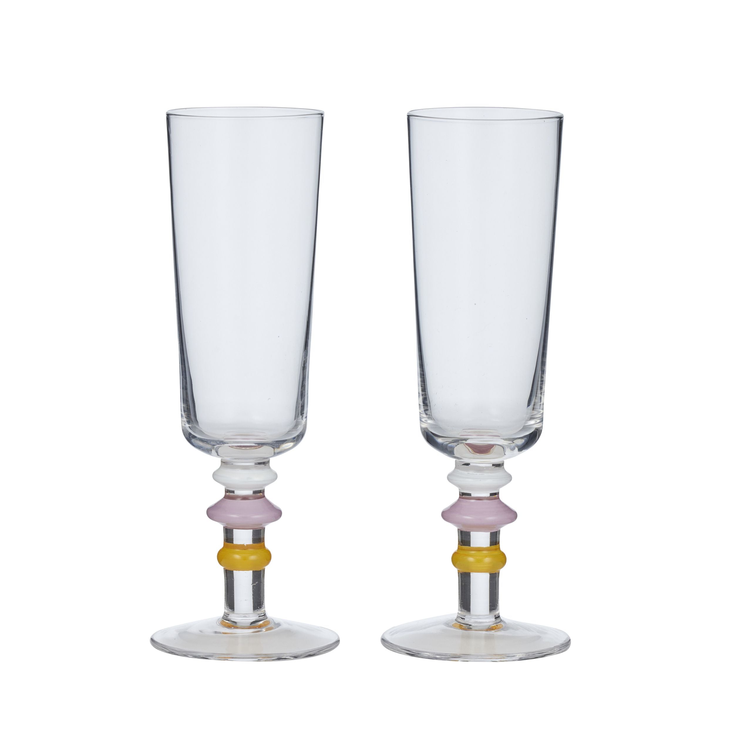 Assemble Tori Set of 2 Glass Flute Pink/Org
