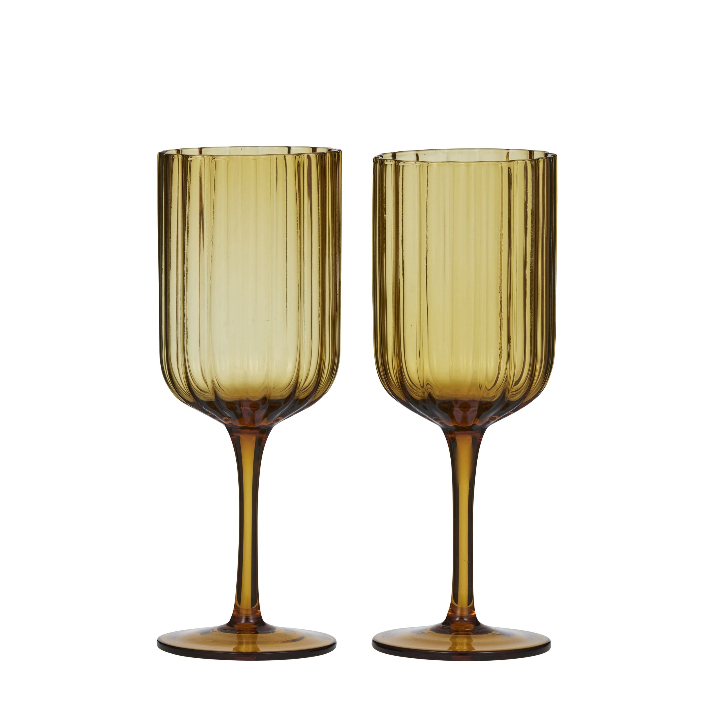 Assemble Hazel Set of 2 Wine Glass Amber