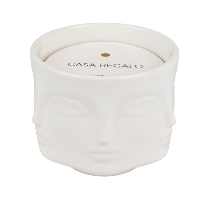 Casa Regalo Visage 5% Ceramic Candle Jar White