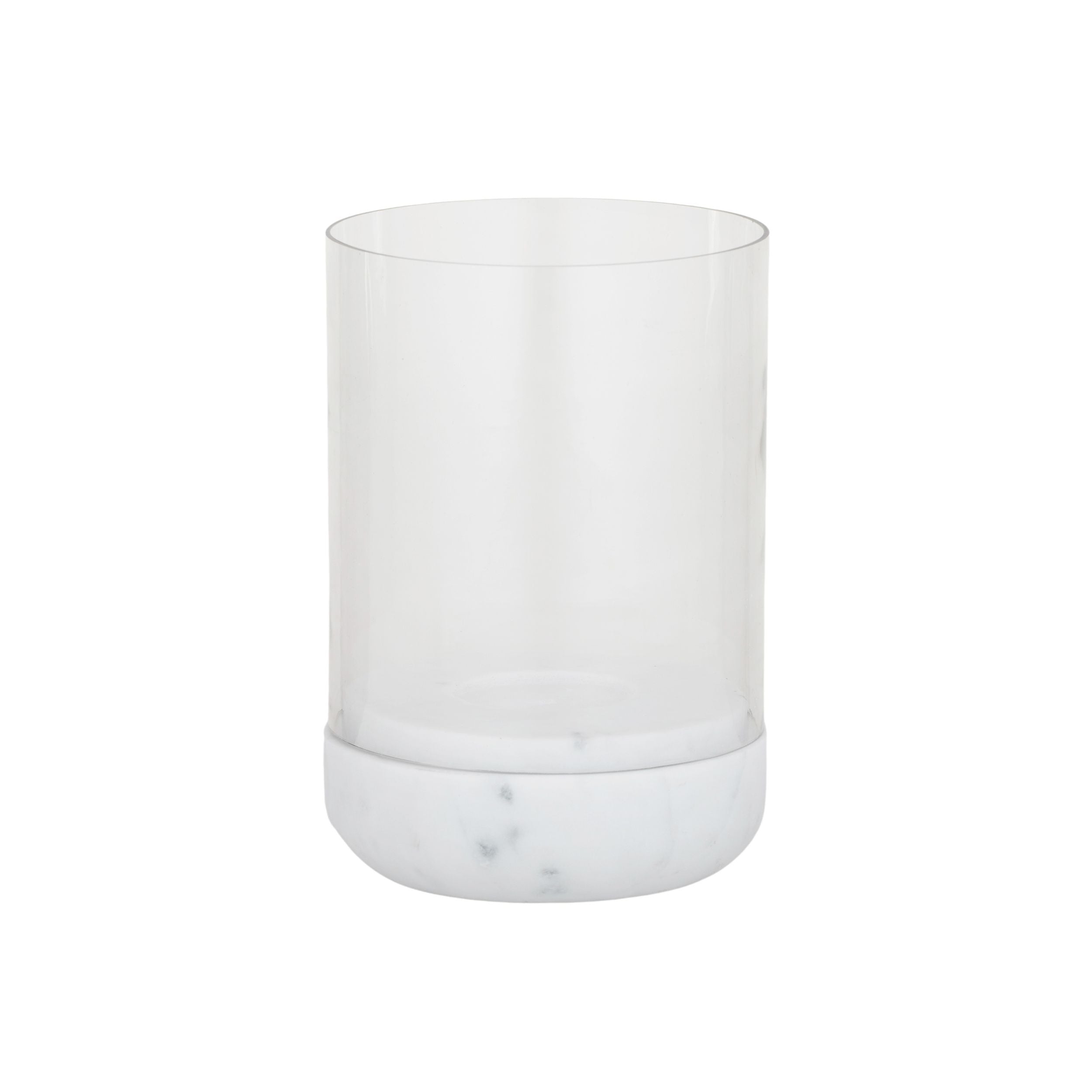 Coast To Coast Nina Marble/Glass Hurricane Wh