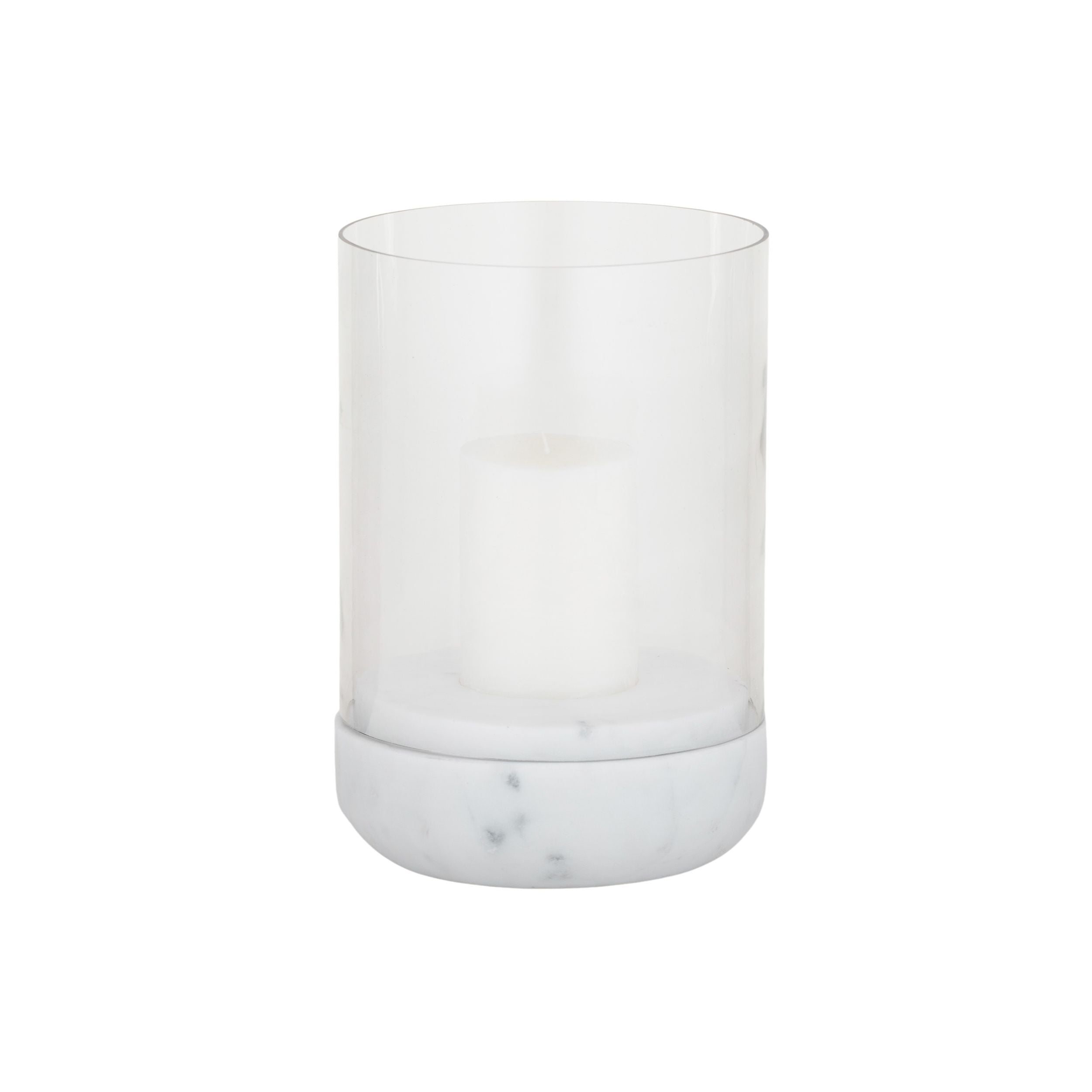 Coast To Coast Nina Marble/Glass Hurricane Wh