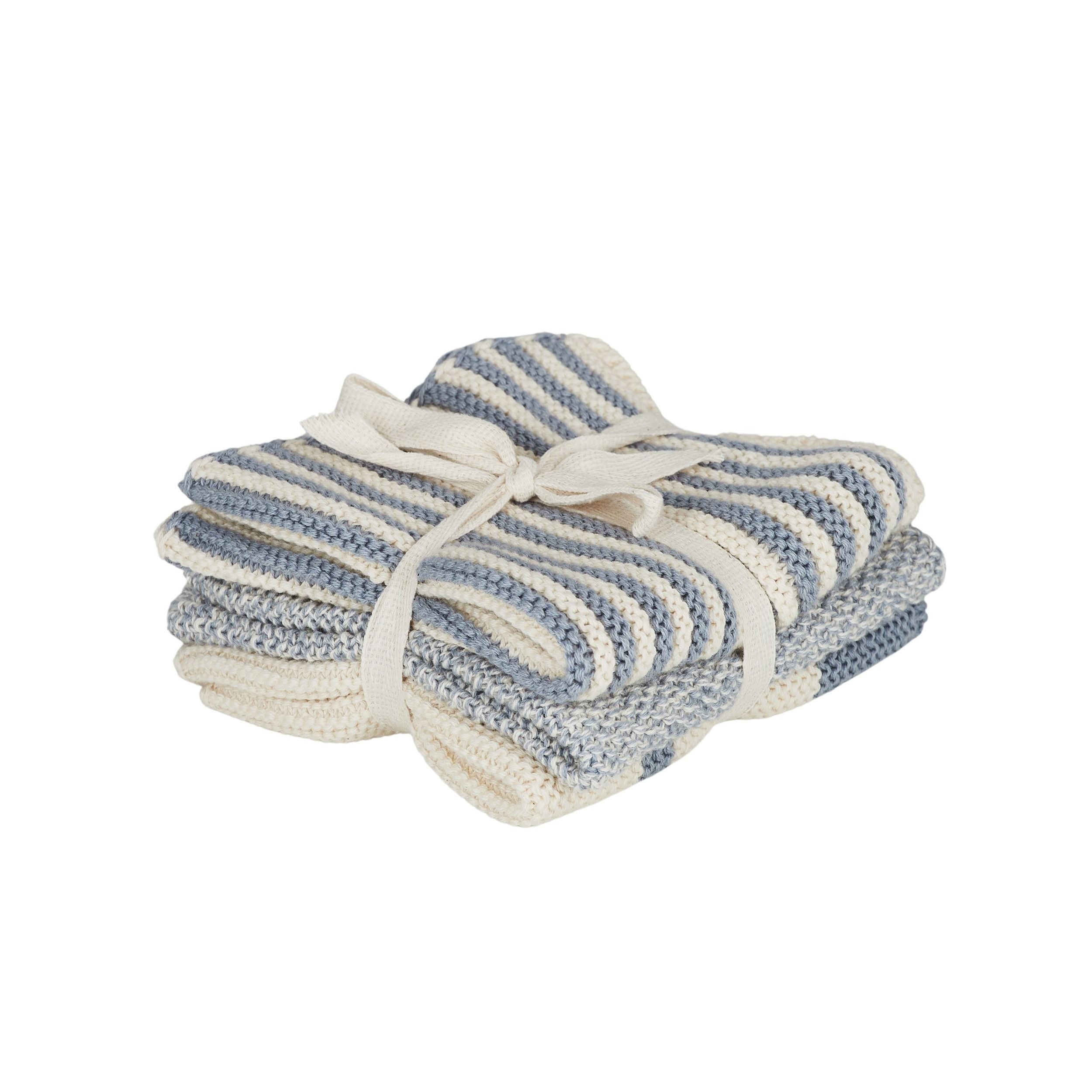 Assemble Amy Set of 3 Cotton Knit Cloth Blue