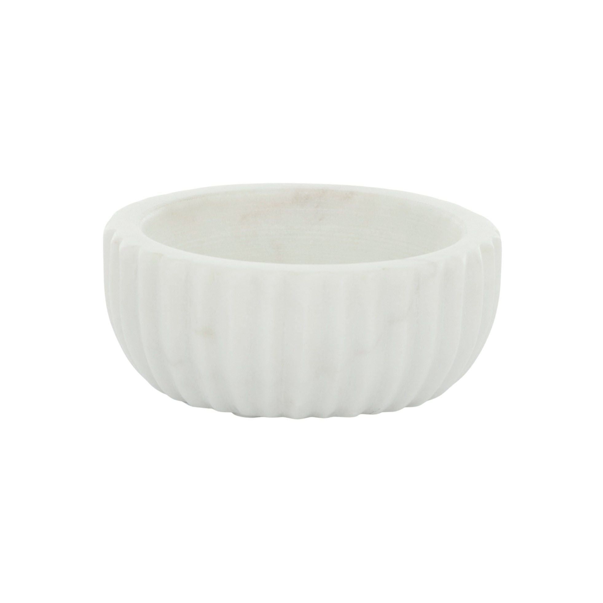 Assemble Mara Marble Pinch Bowl White