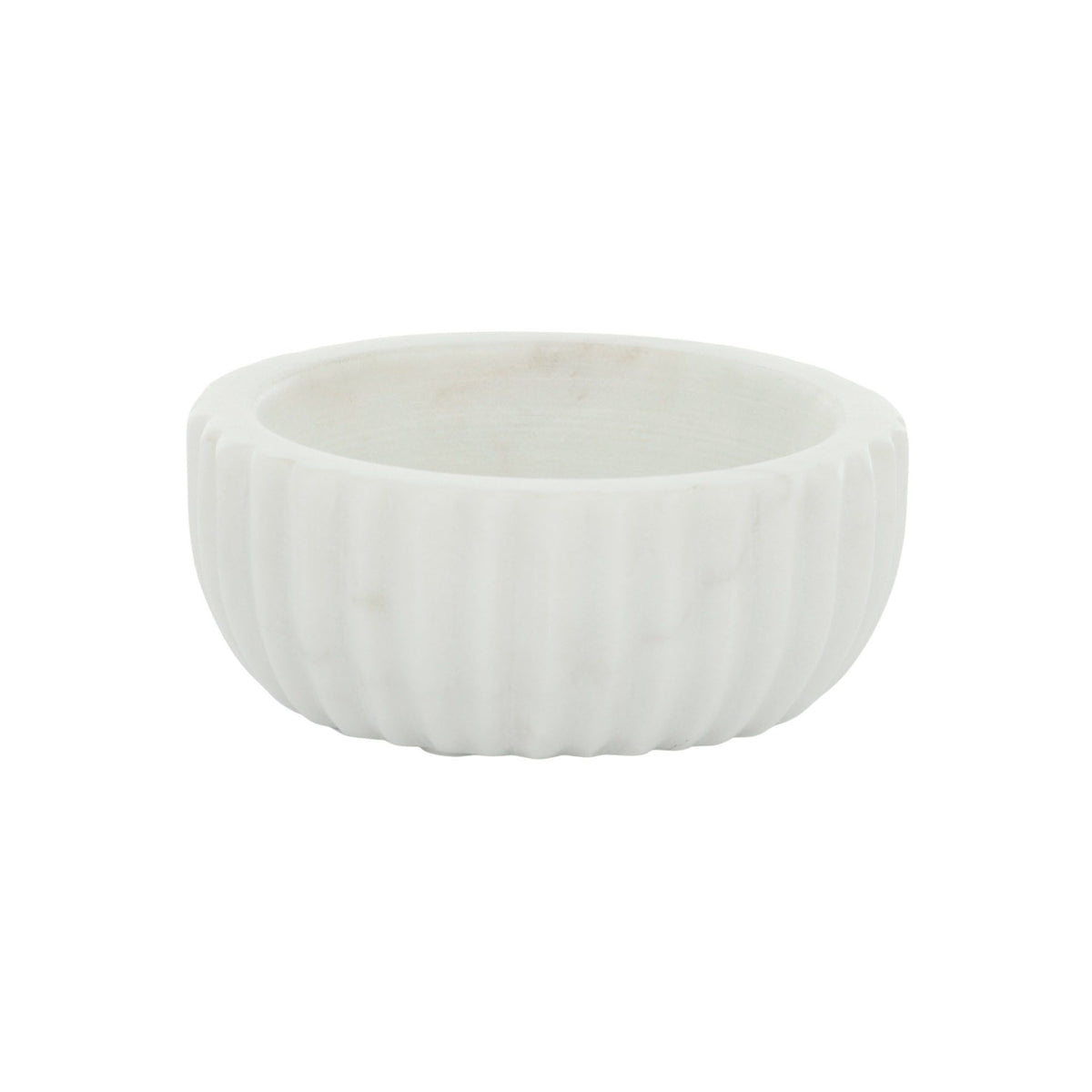 Assemble Mara Marble Pinch Bowl White