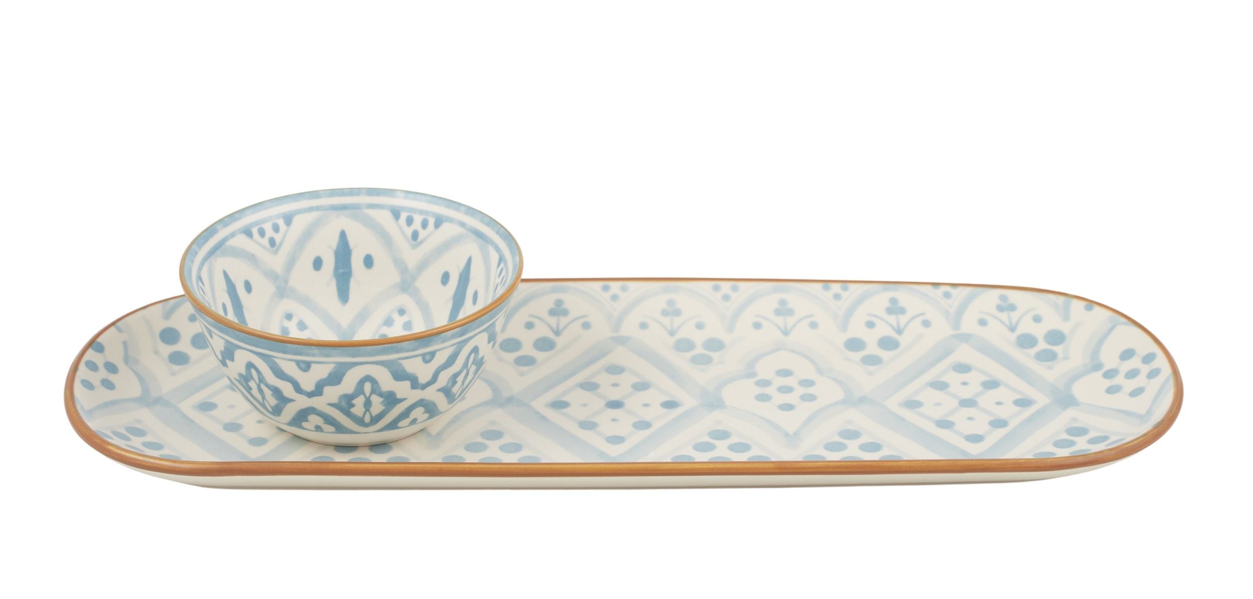 Assemble Aleah Ceramic 2pc Serve Set Blue