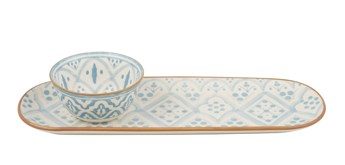 Assemble Aleah Ceramic 2pc Serve Set Blue