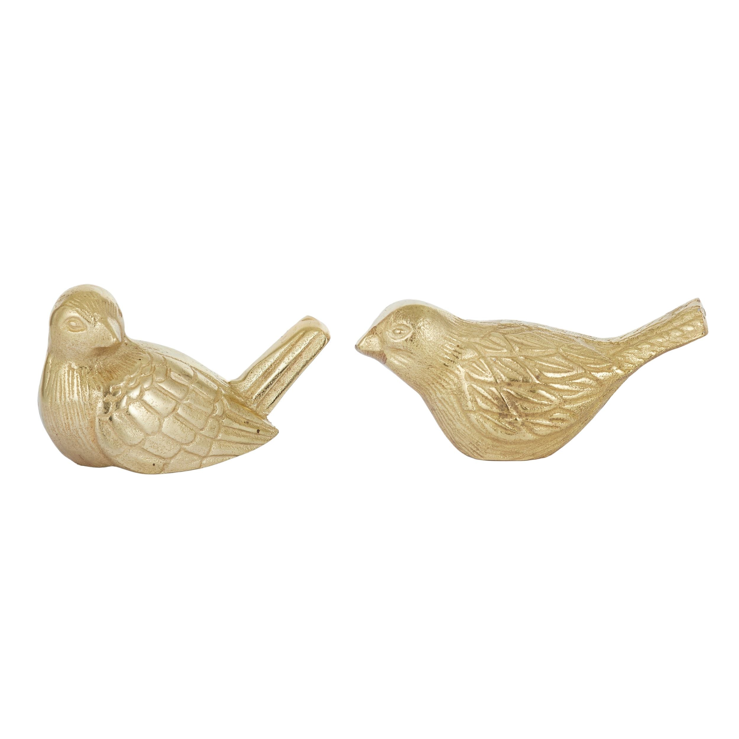 Coast To Coast Cygnet Metal Bird Sculpture Gold 2 Assorted
