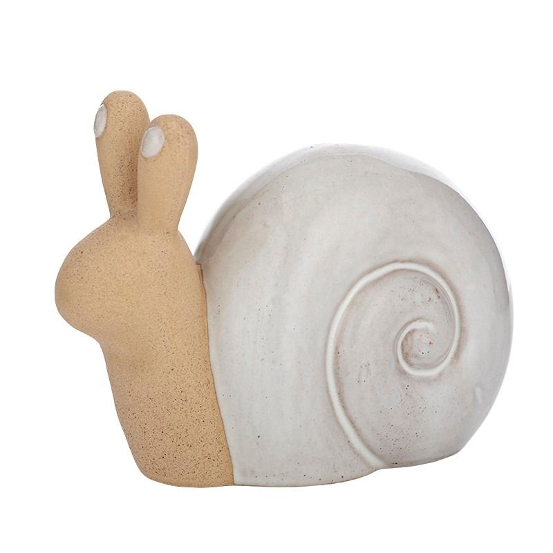 Life Botanic Sonia Snail Ceramic Sculpture Natural/White