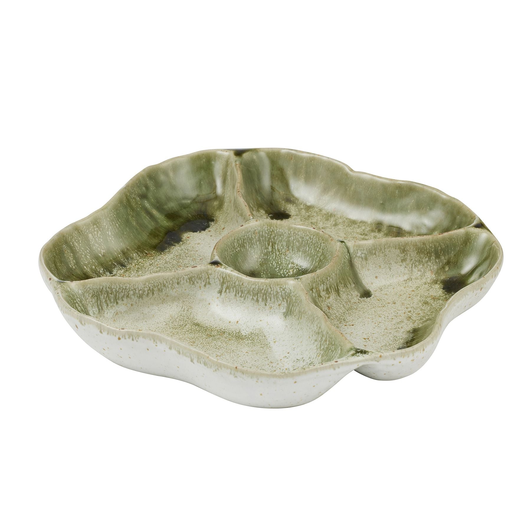 Assemble Urna Ceramic Divided Dish Olive