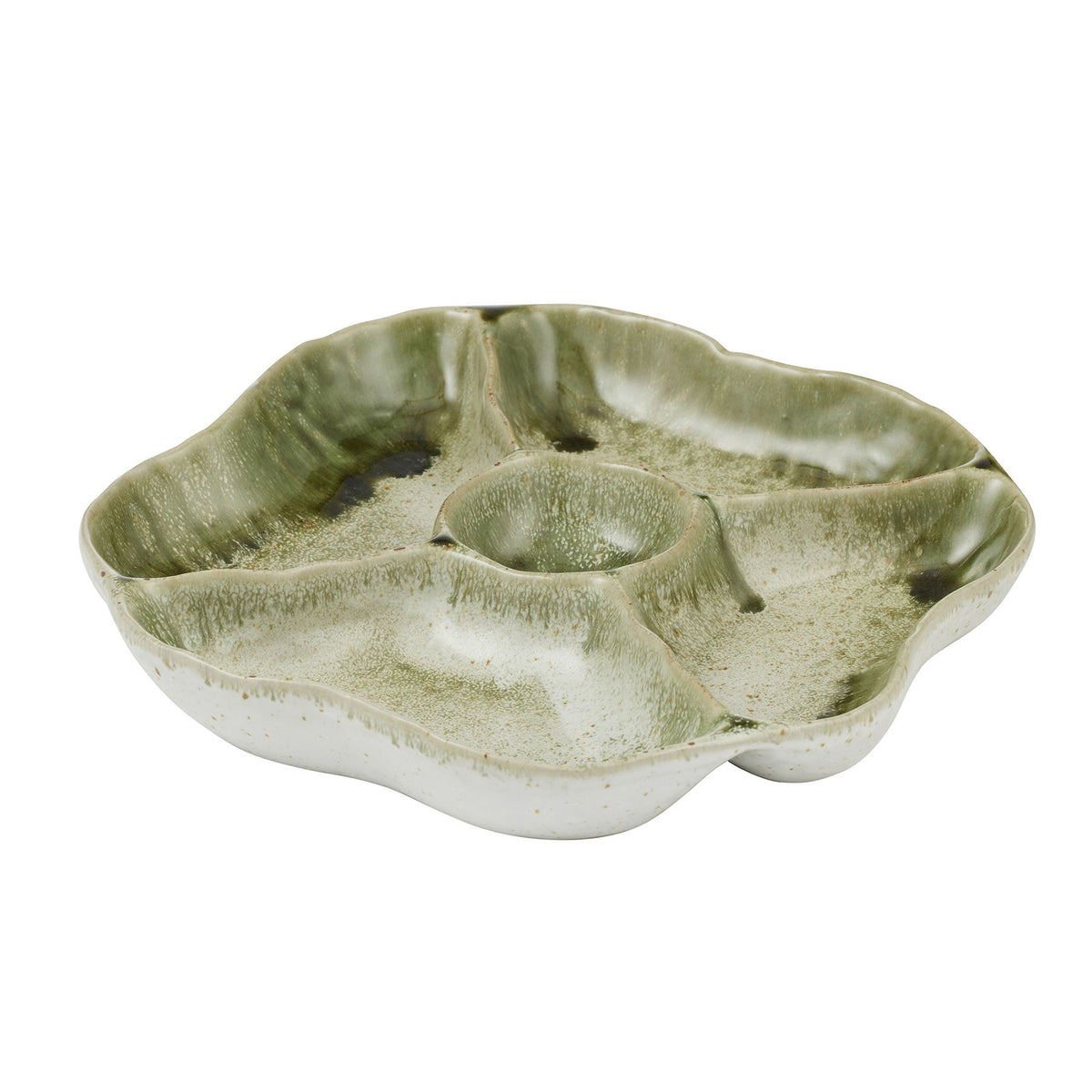 Assemble Urna Ceramic Divided Dish Olive