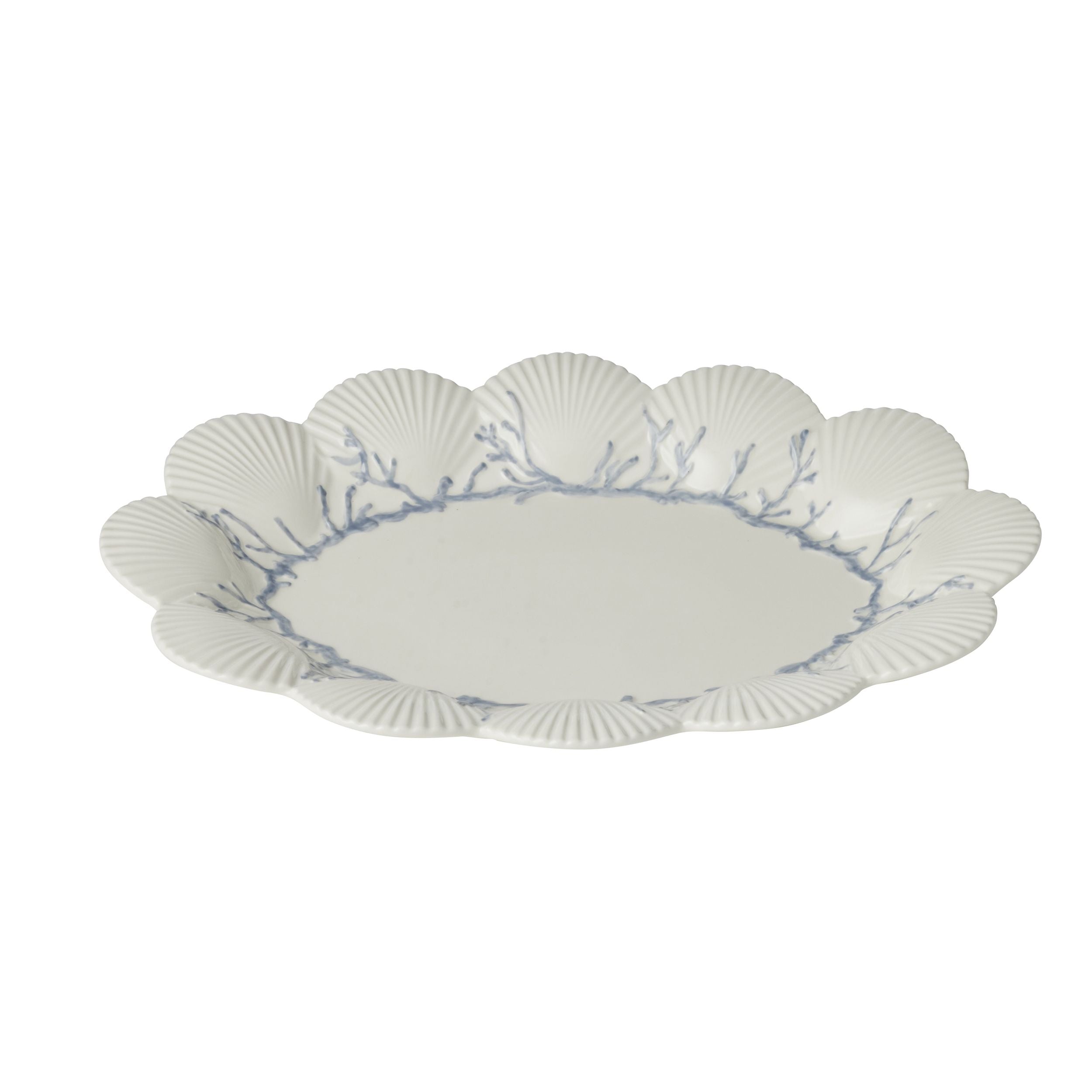 Assemble Attina Ceramic Platter 32x45cm White/Blu
