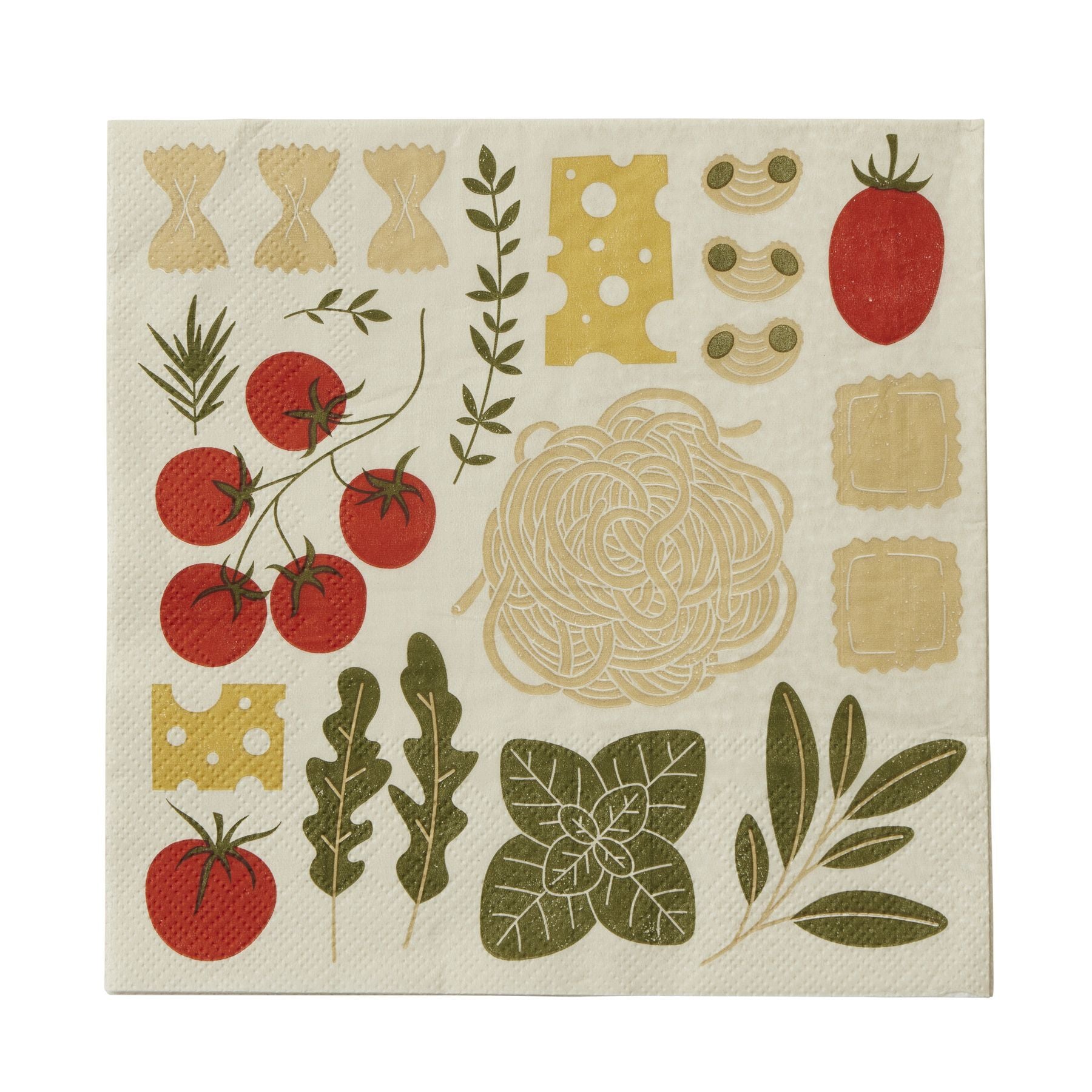 Assemble Deli 20pk 3 Ply Napkin Red/Olive