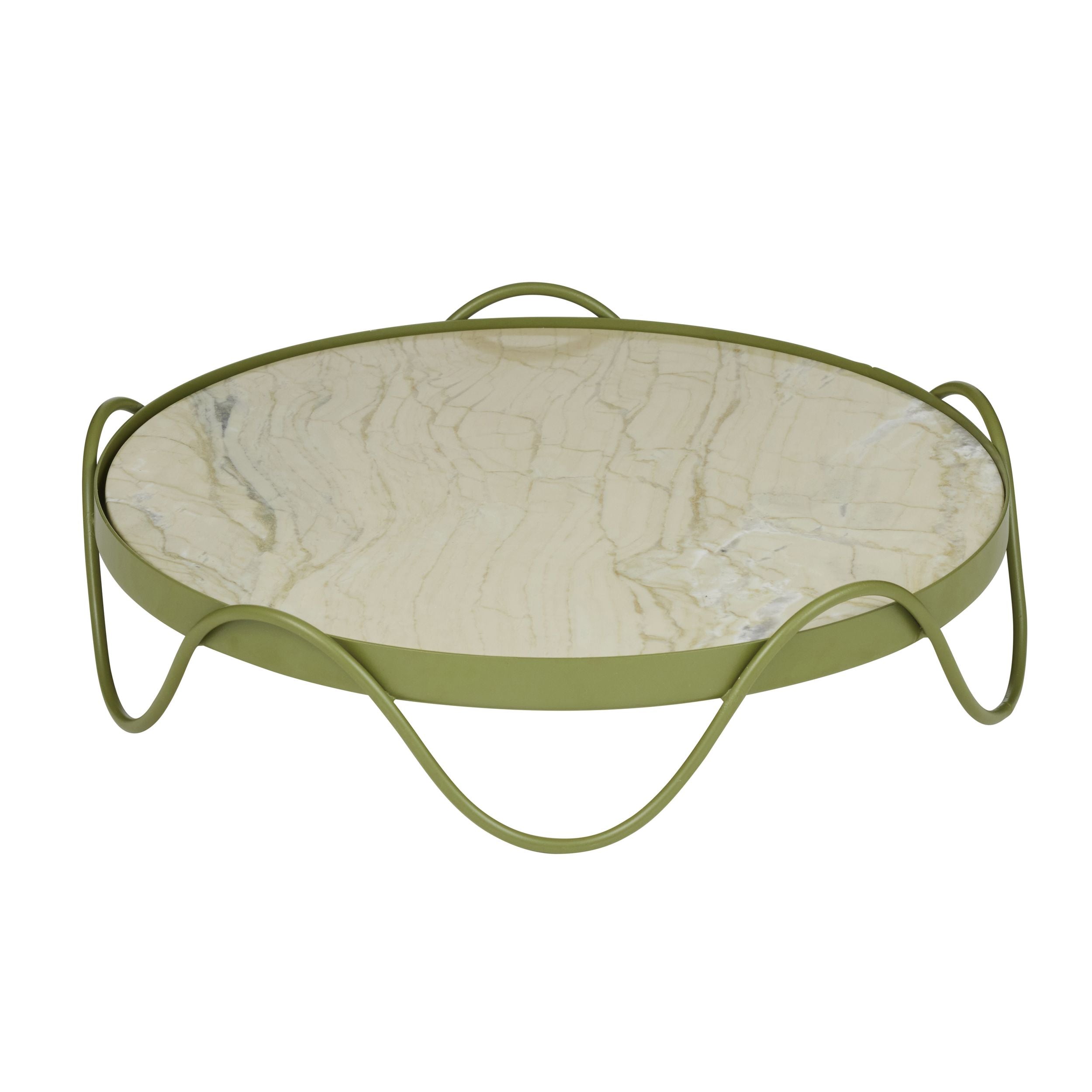 Coast To Coast Loren Marble/Metal Tray Green