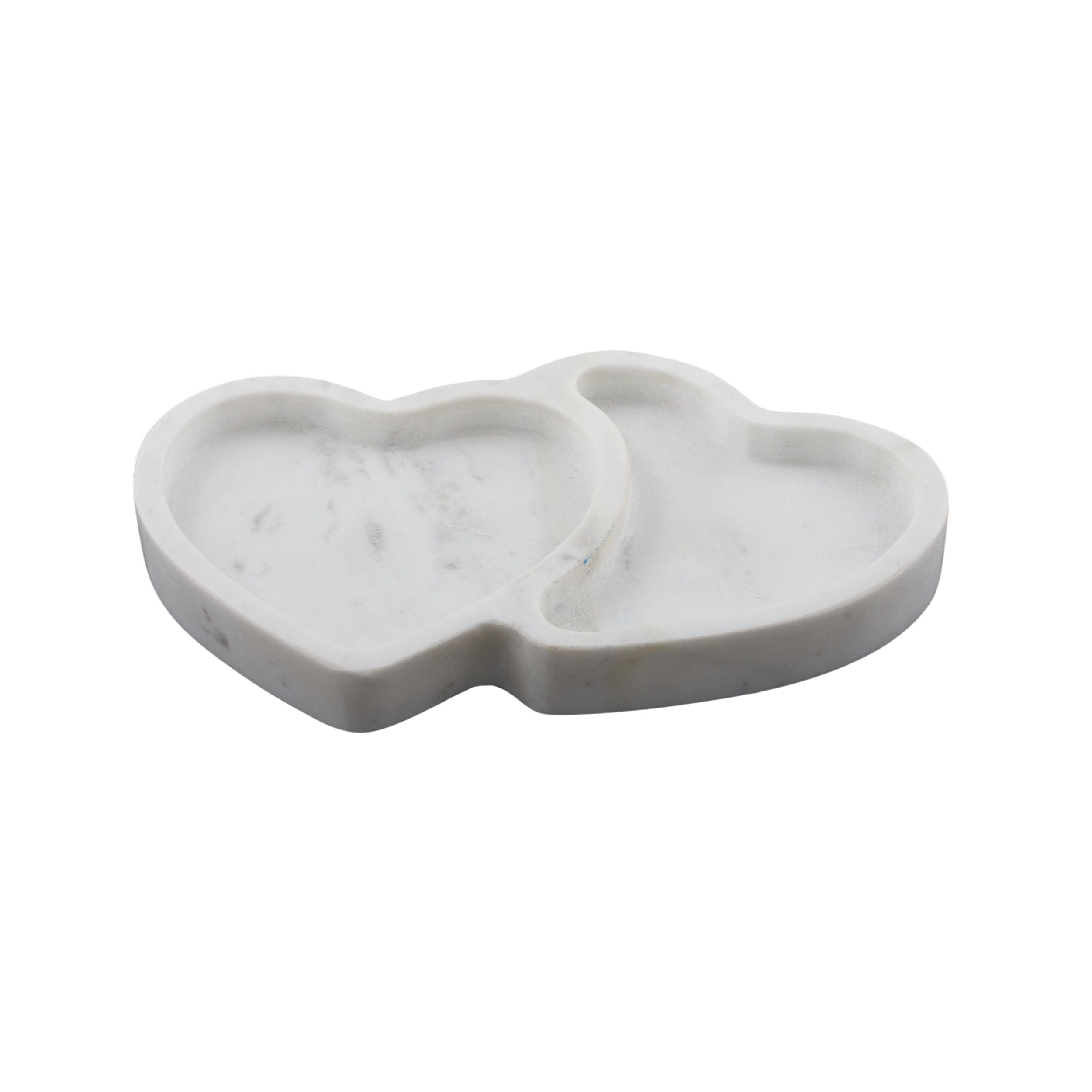Coast To Coast Hearts Marble Trinket Tray White