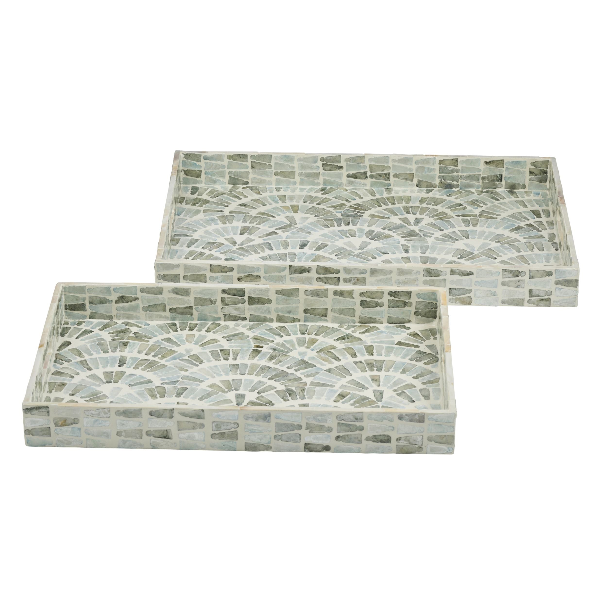 Coast To Coast Aria Set of 2 Inlay Trays Blue