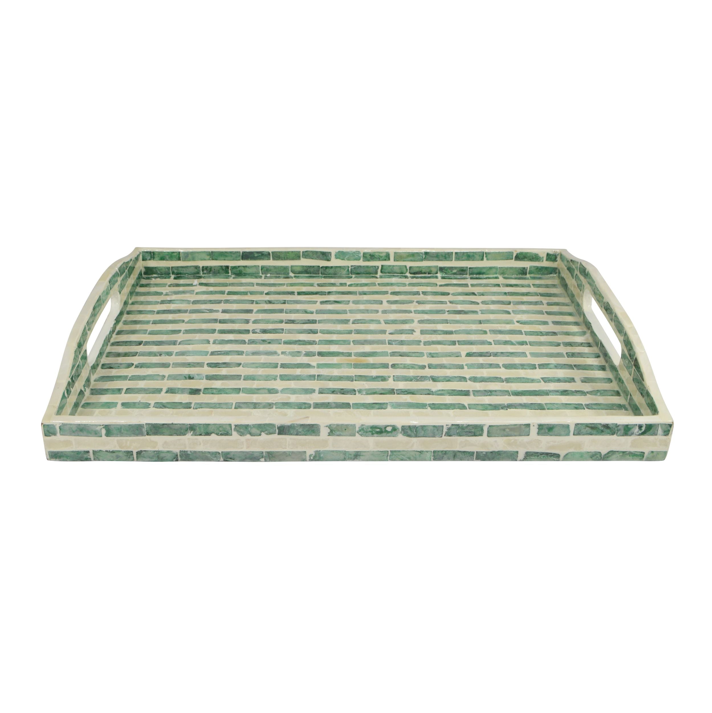 Coast To Coast Palma Inlay Tray Green/Ivory