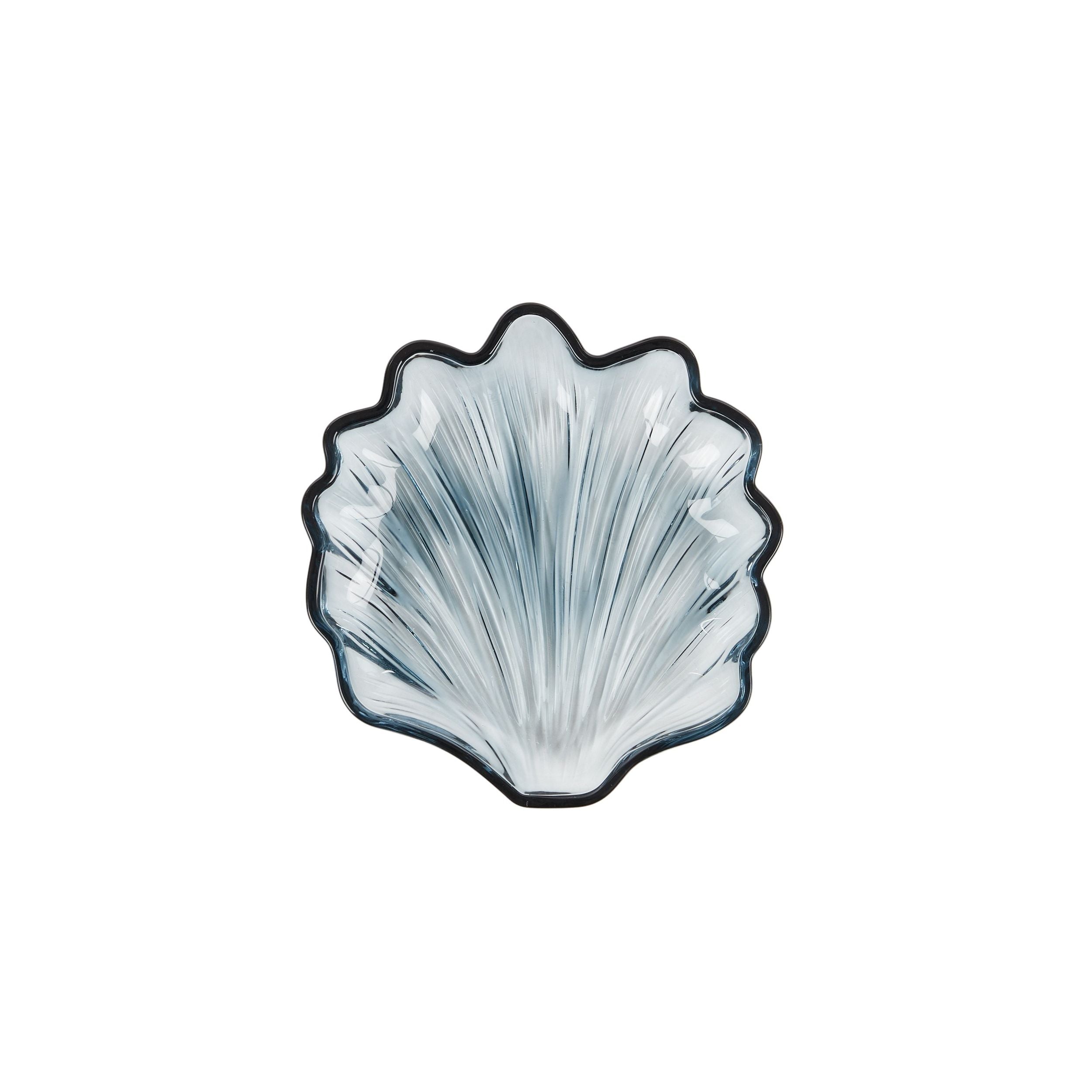 Assemble Fan Shell Glass Plate Blue