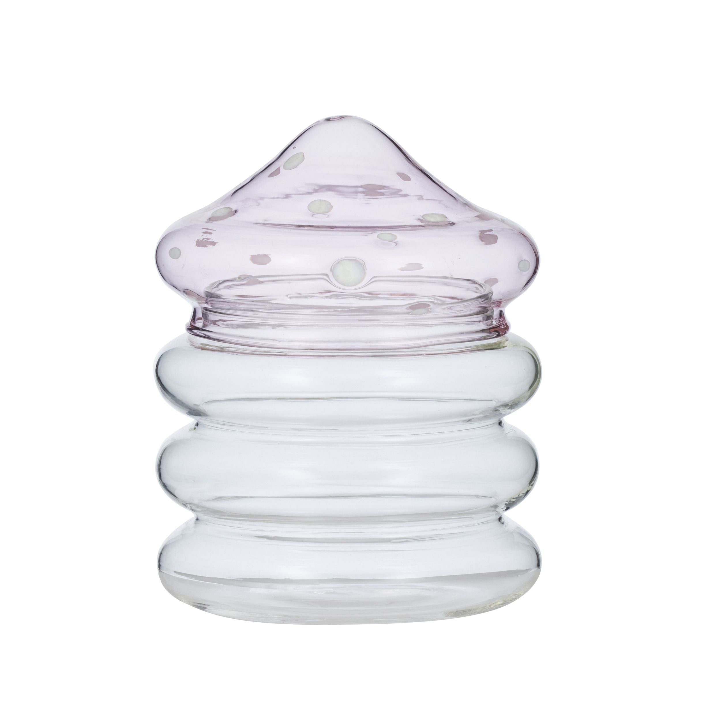 Coast To Coast Mushroom Glass Jar Clear/Pink