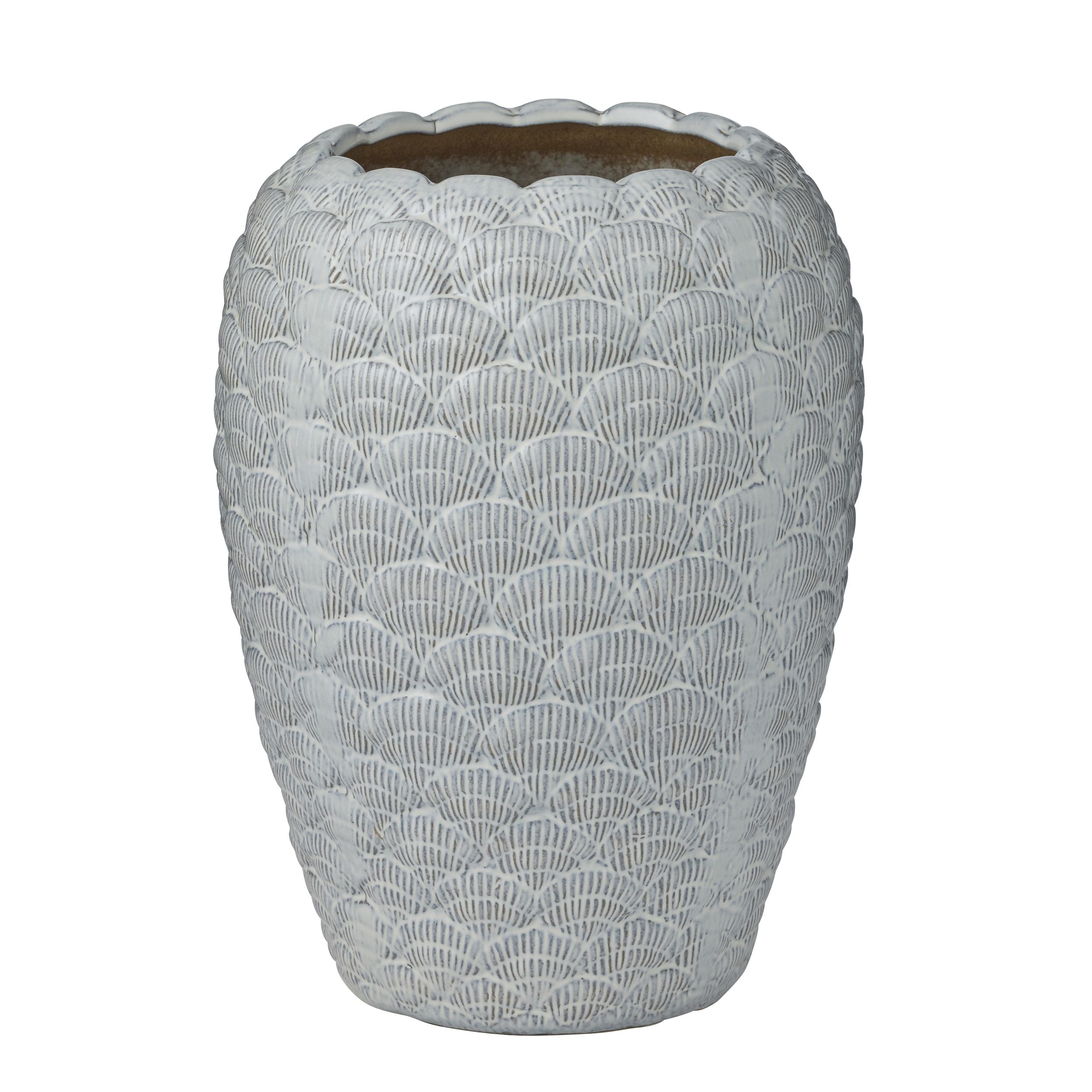Coast To Coast Cockle Ceramic Vase White