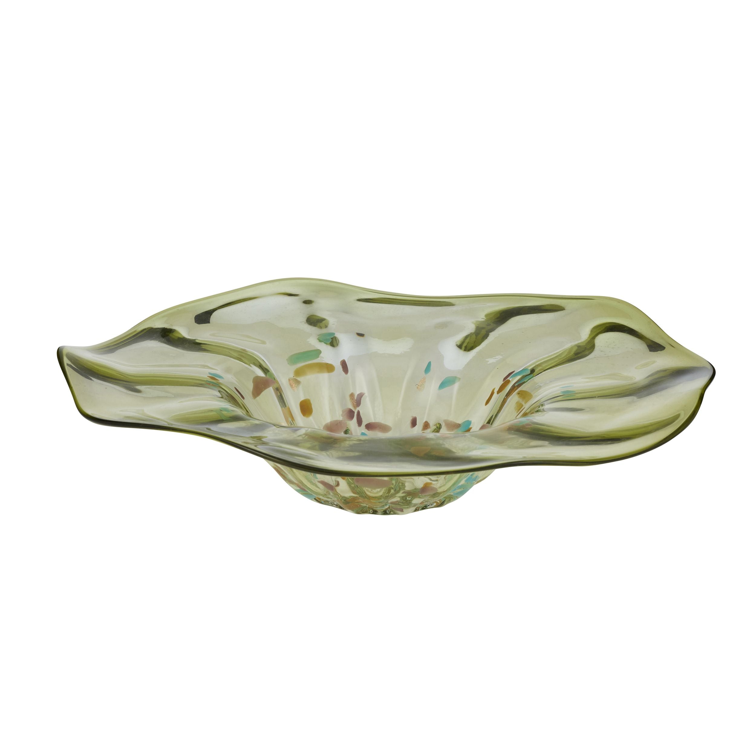 Coast To Coast Messina Glass Platter Green