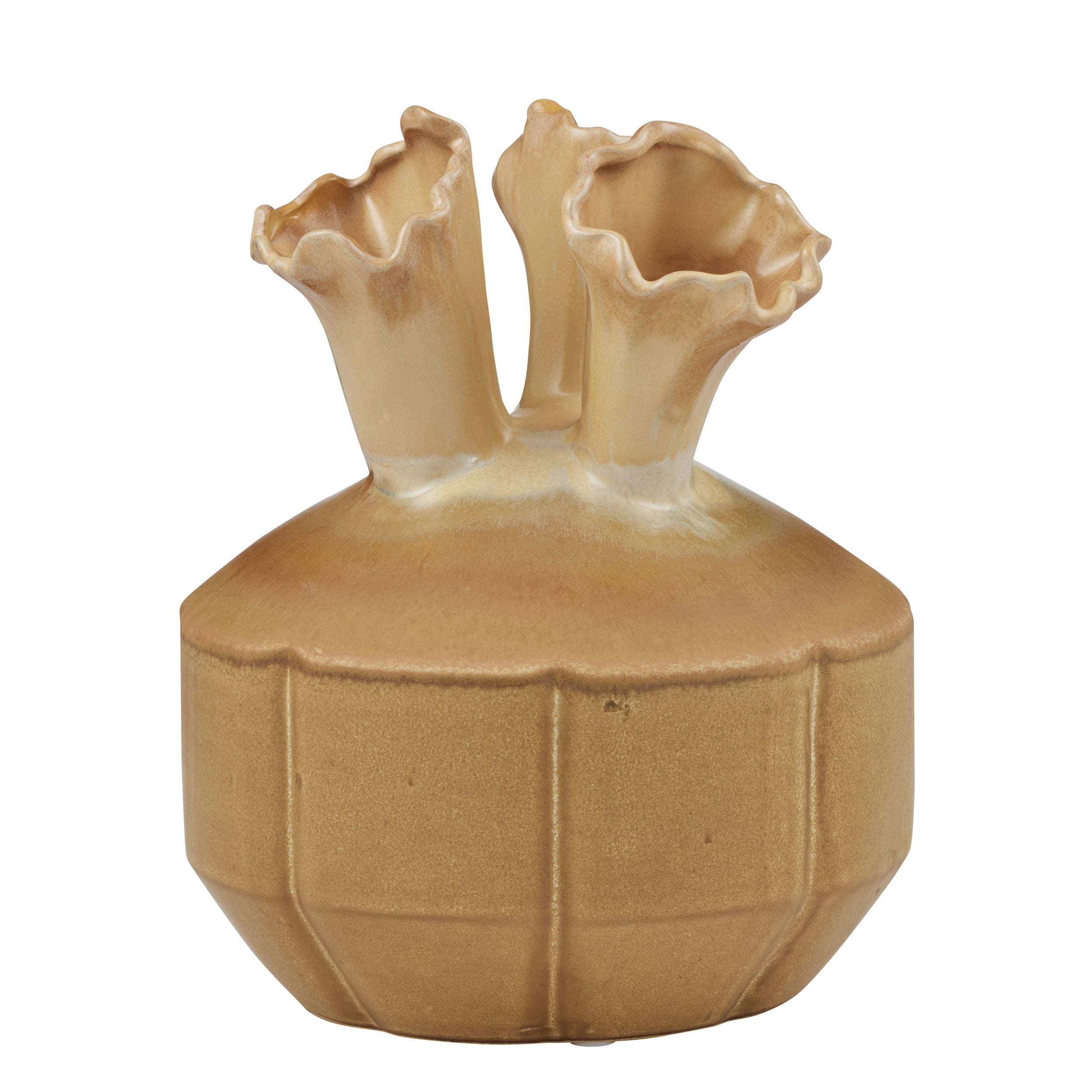 Coast To Coast Allegra Ceramic Vase Ochre