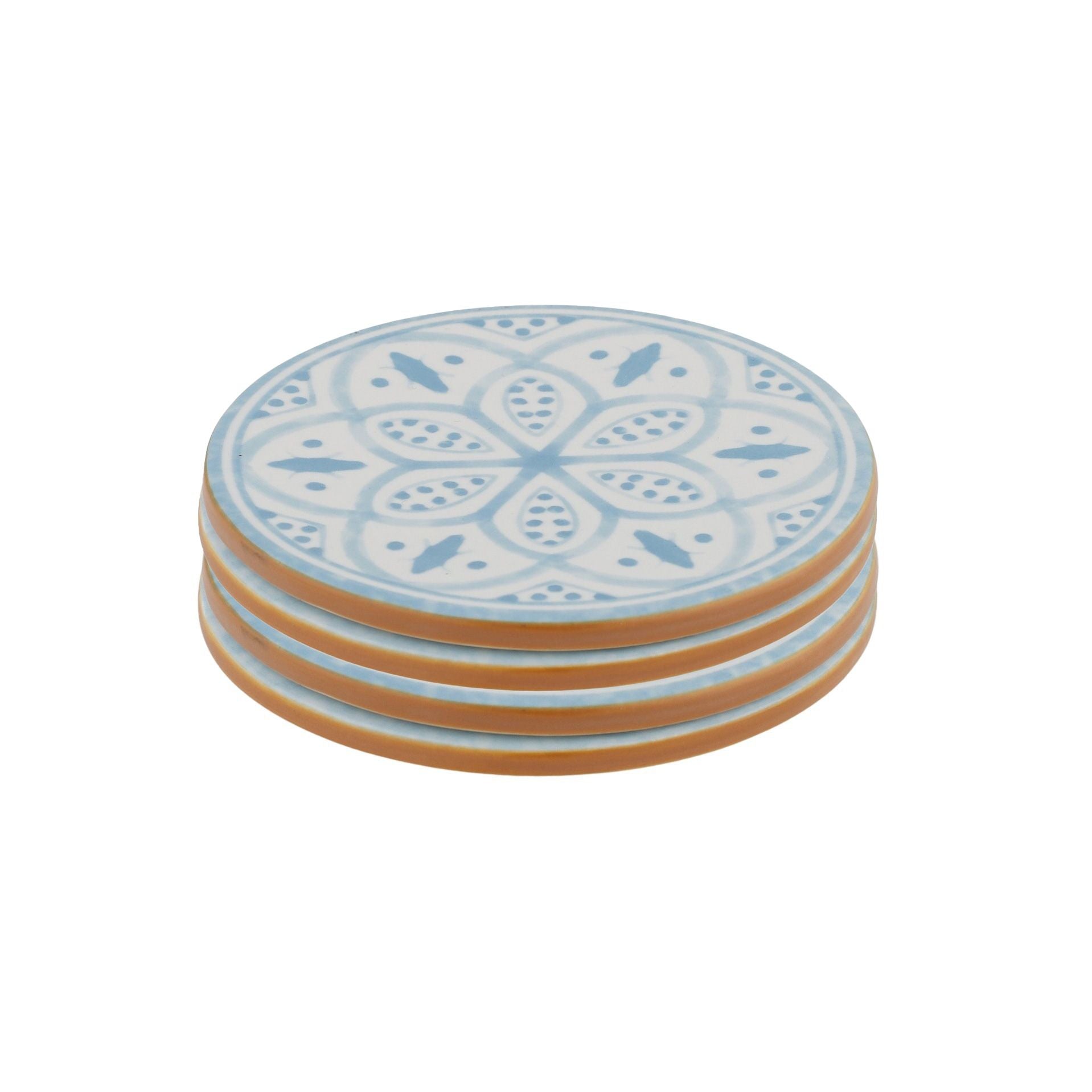Assemble Aleah Set of 4 Ceramic Coasters Blue