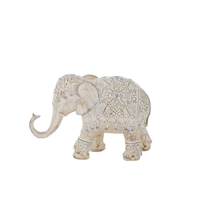 Coast To Coast Erica Elephant Resin Sculpture White