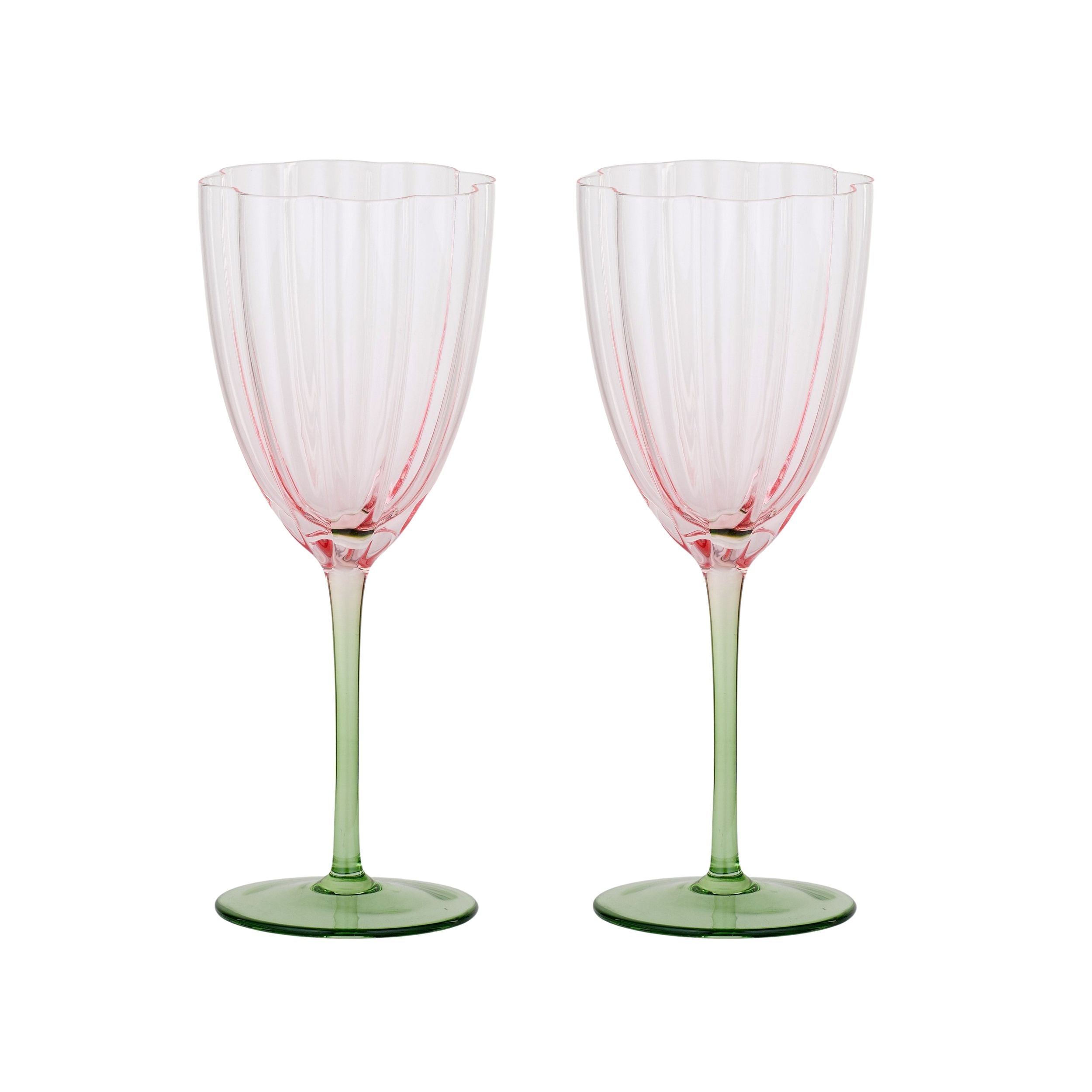 Assemble Lotti Set of 2 Tulip Wine Glass Pack/Gn