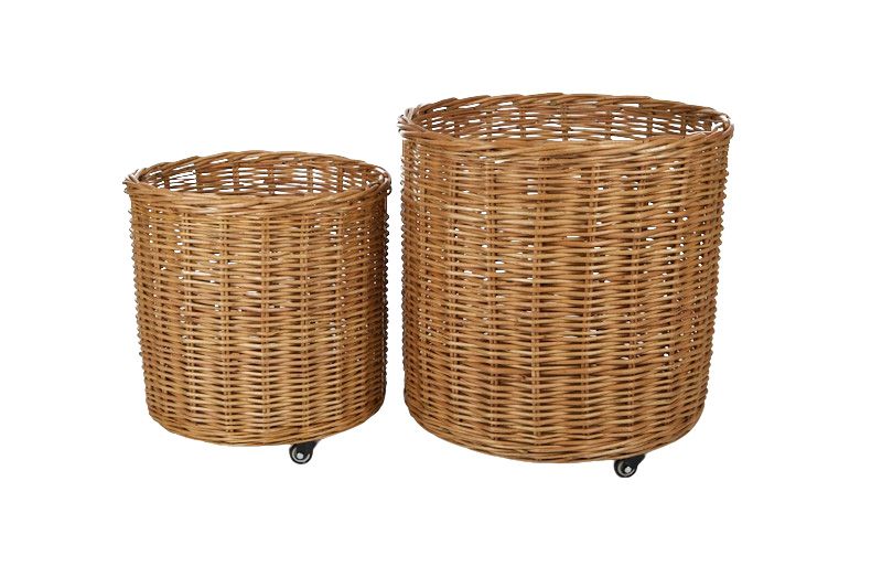 Coast To Coast Ana Set of 2 Willow Basket with Wheels
