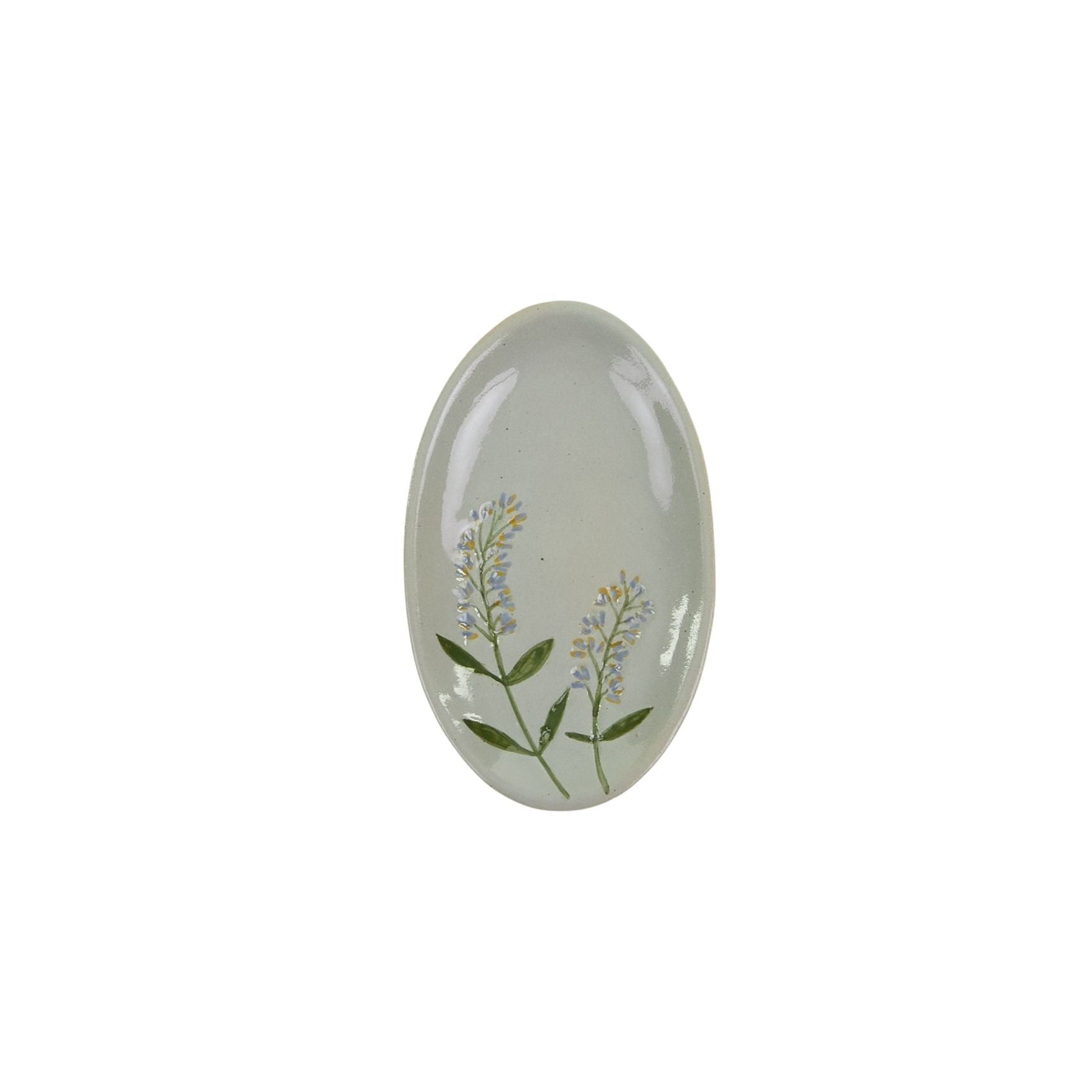 Coast To Coast Fiori Ceramic Oval Plate 14.5x9cm Natural/Blue