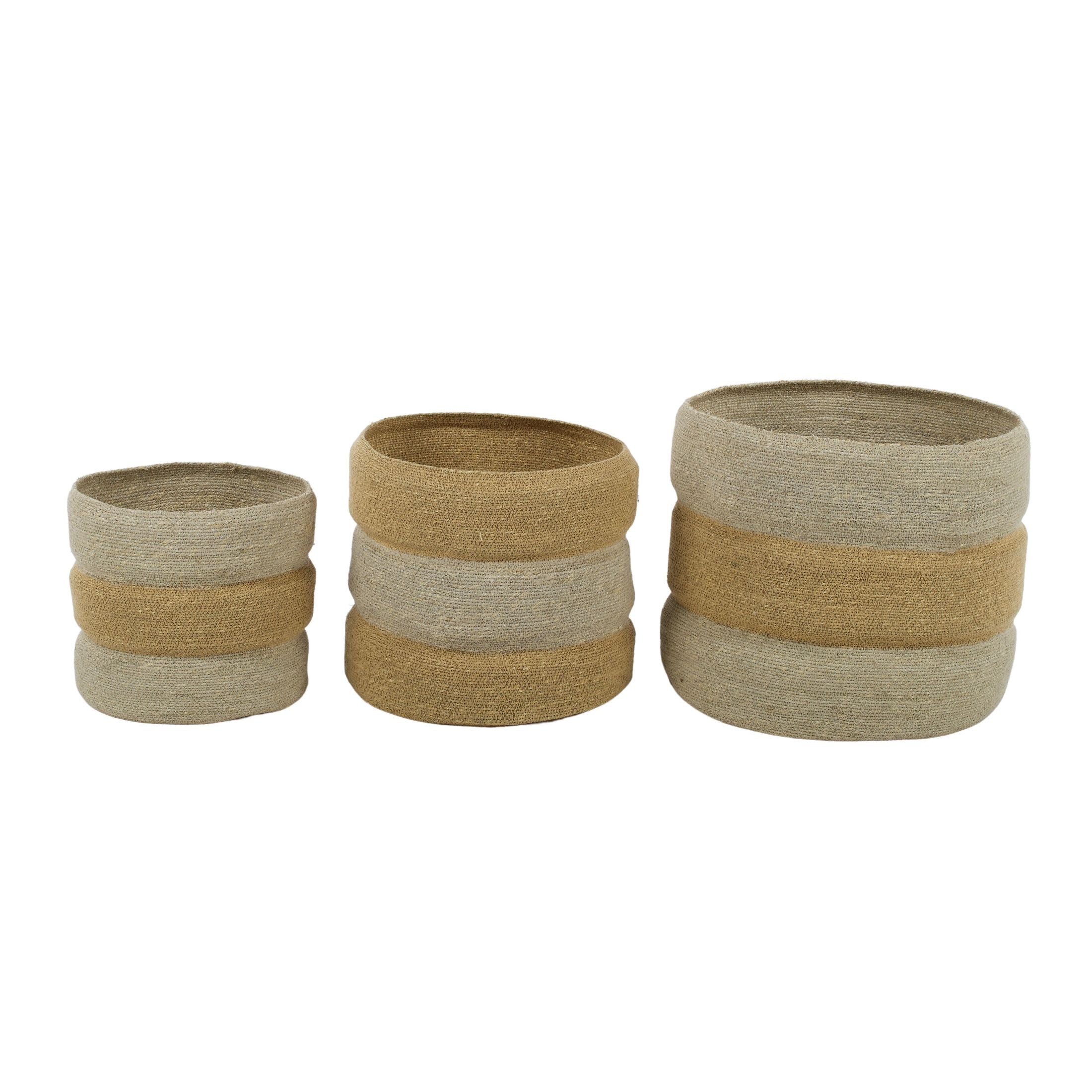 Coast To Coast Algiers Set of 3 S'grass Basket Ivory