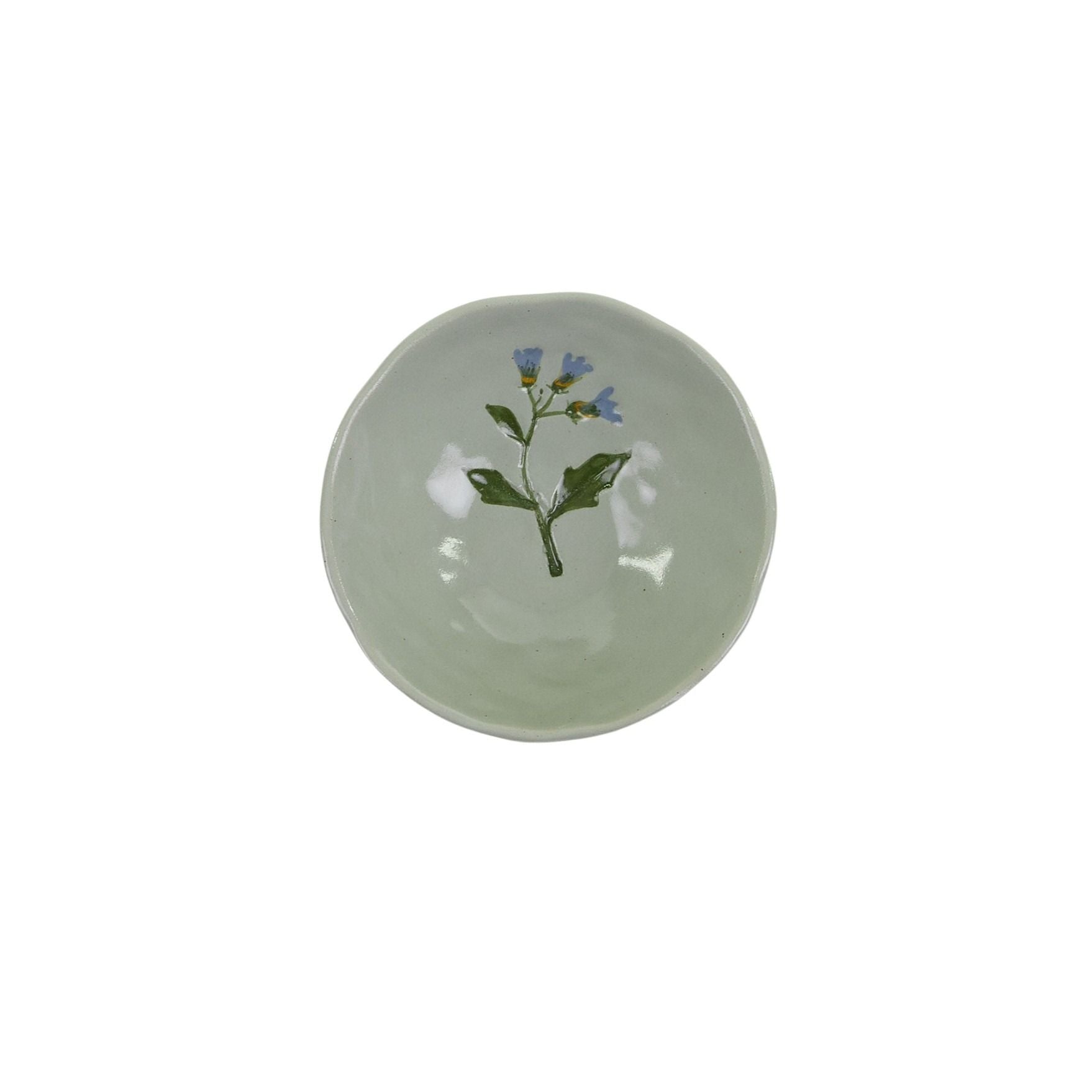 Coast To Coast Fiori Ceramic Trinket Dish Natural/Blue