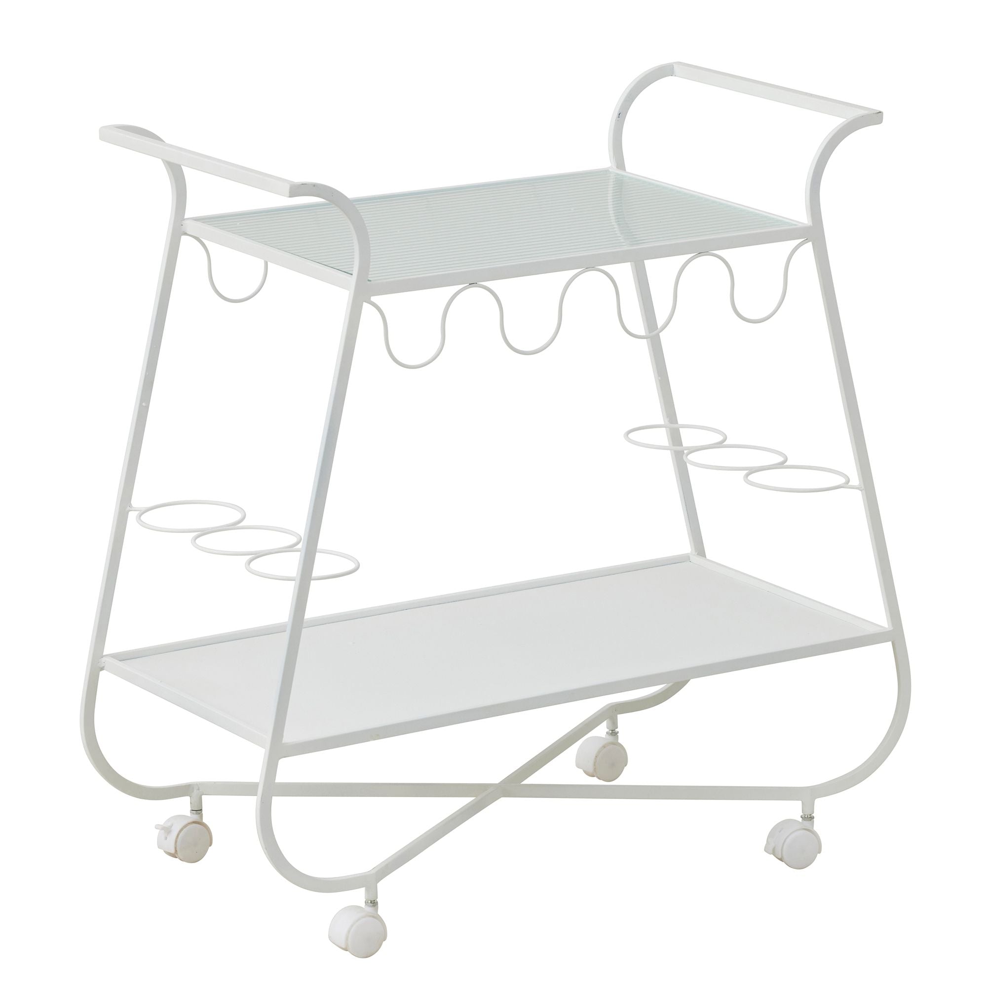 Coast To Coast Gracie Metal Bar Cart 76x35x75cm White