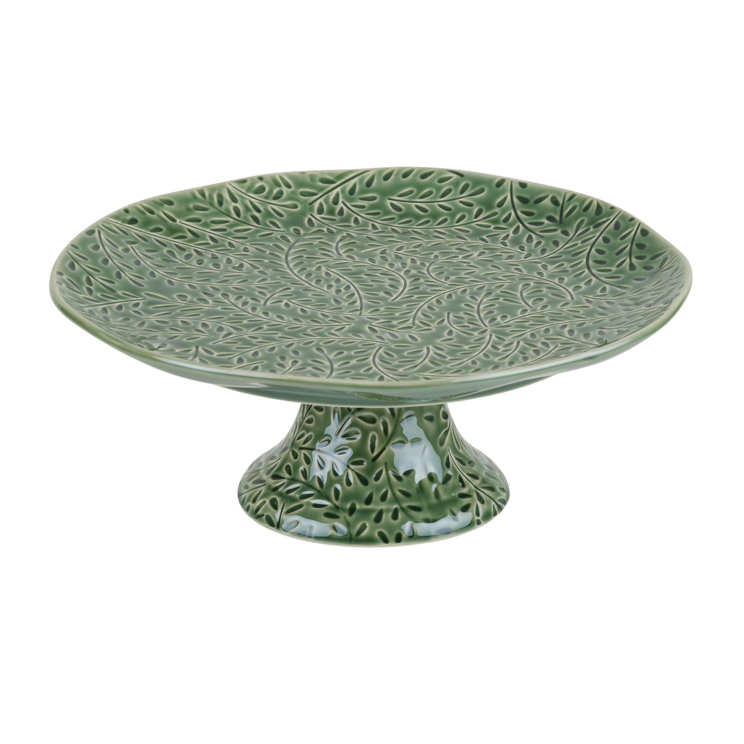 Assemble Venus Ceramic Footed Plate Green
